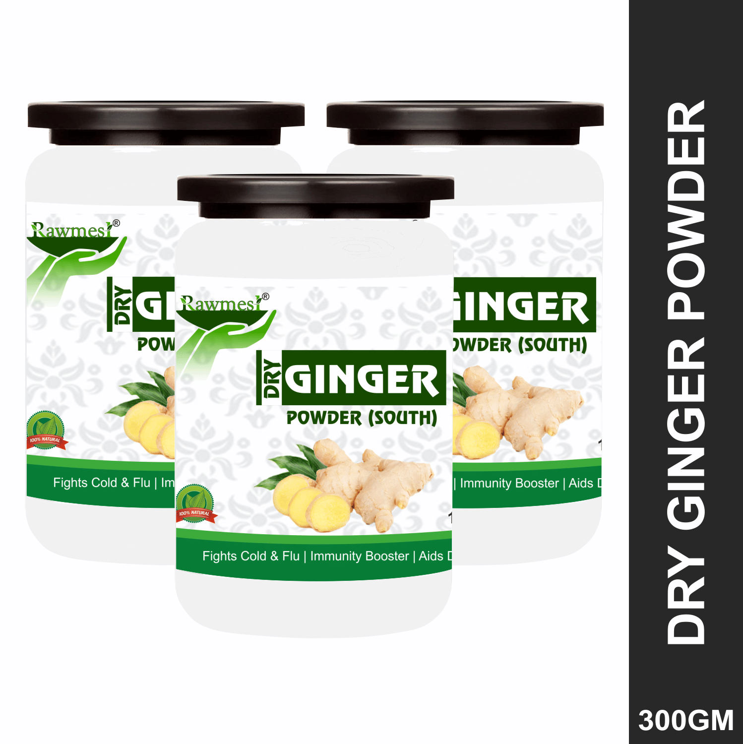     			Rawmest Dry Ginger / Akrak Churan/ Saunth/ Allam Powder 300 Gm Pack of 3