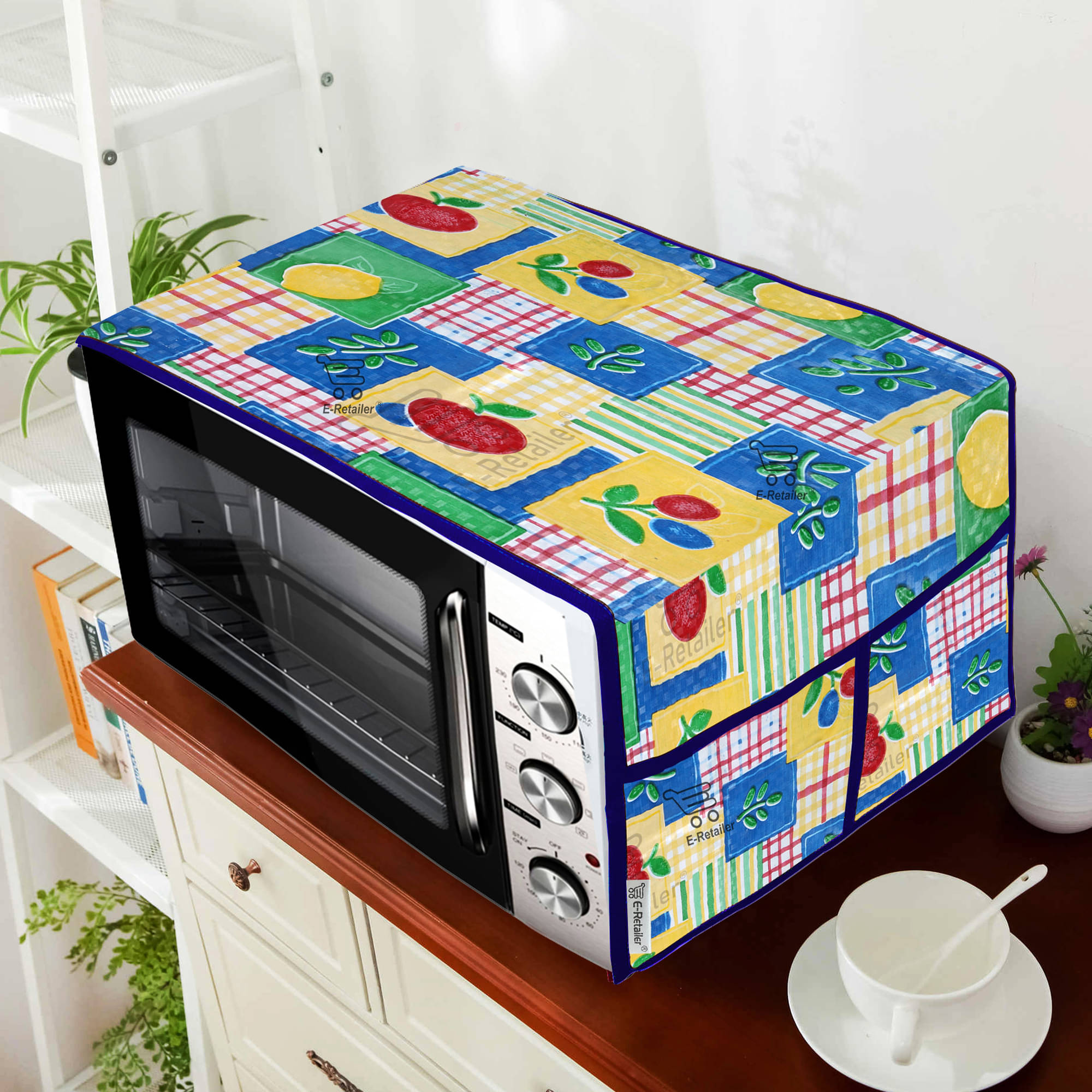 E-Retailer Single PVC Blue Microwave Oven Cover - 23-25L     			E-Retailer Single PVC Blue Microwave Oven Cover - 23-25L