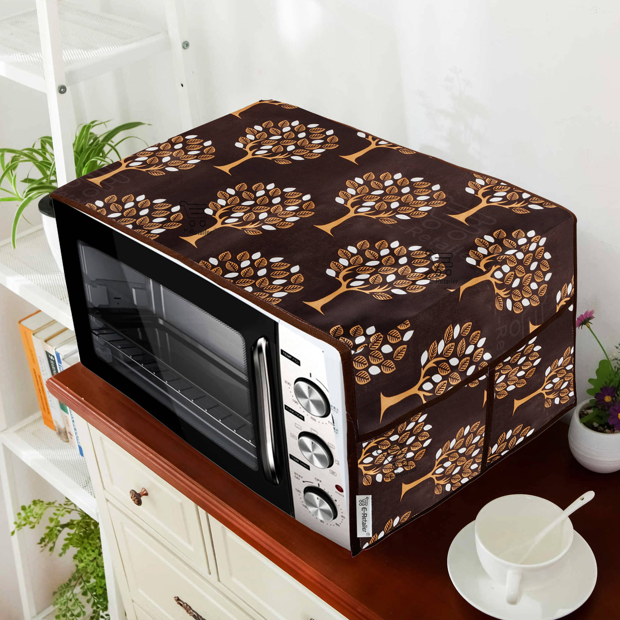 E-Retailer Single Polyester Brown Microwave Oven Cover - 23-25L E-Retailer Single Polyester Brown Microwave Oven Cover - 23-25L