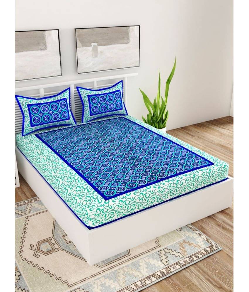 unique choice Cotton Double Bedsheet ( Blue ) unique choice Cotton Double Bedsheet ( Blue )