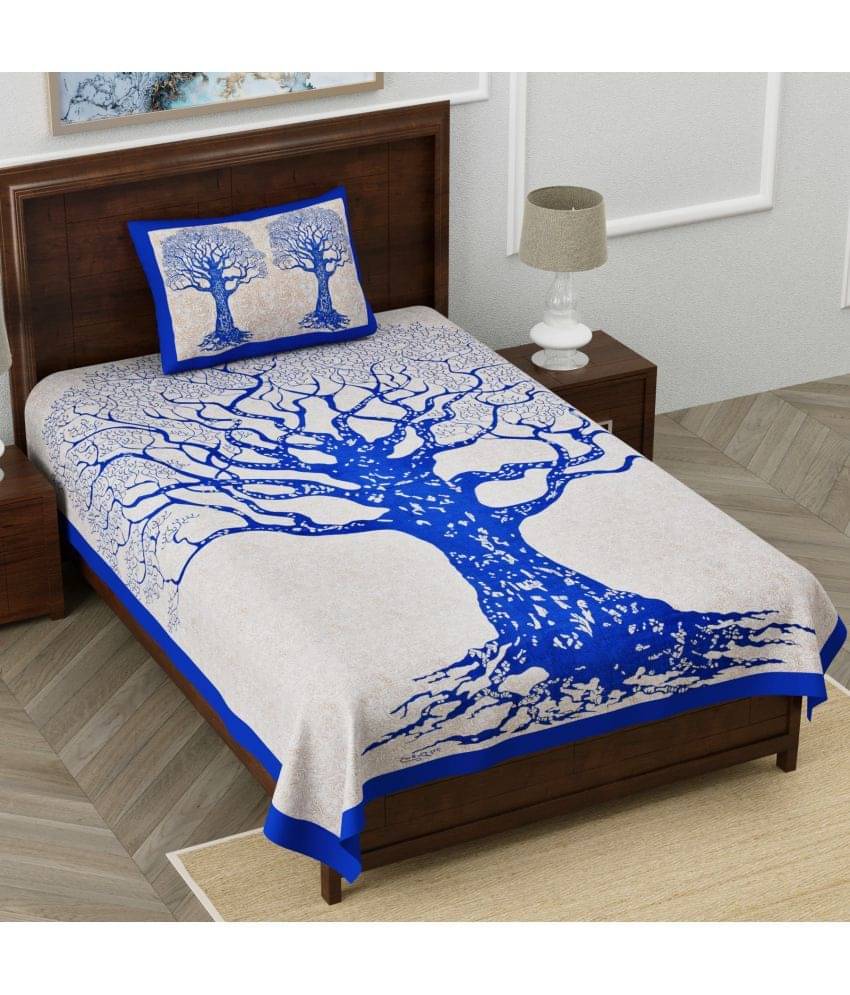 unique choice Cotton Single Bedsheet ( Blue ) unique choice Cotton Single Bedsheet ( Blue )