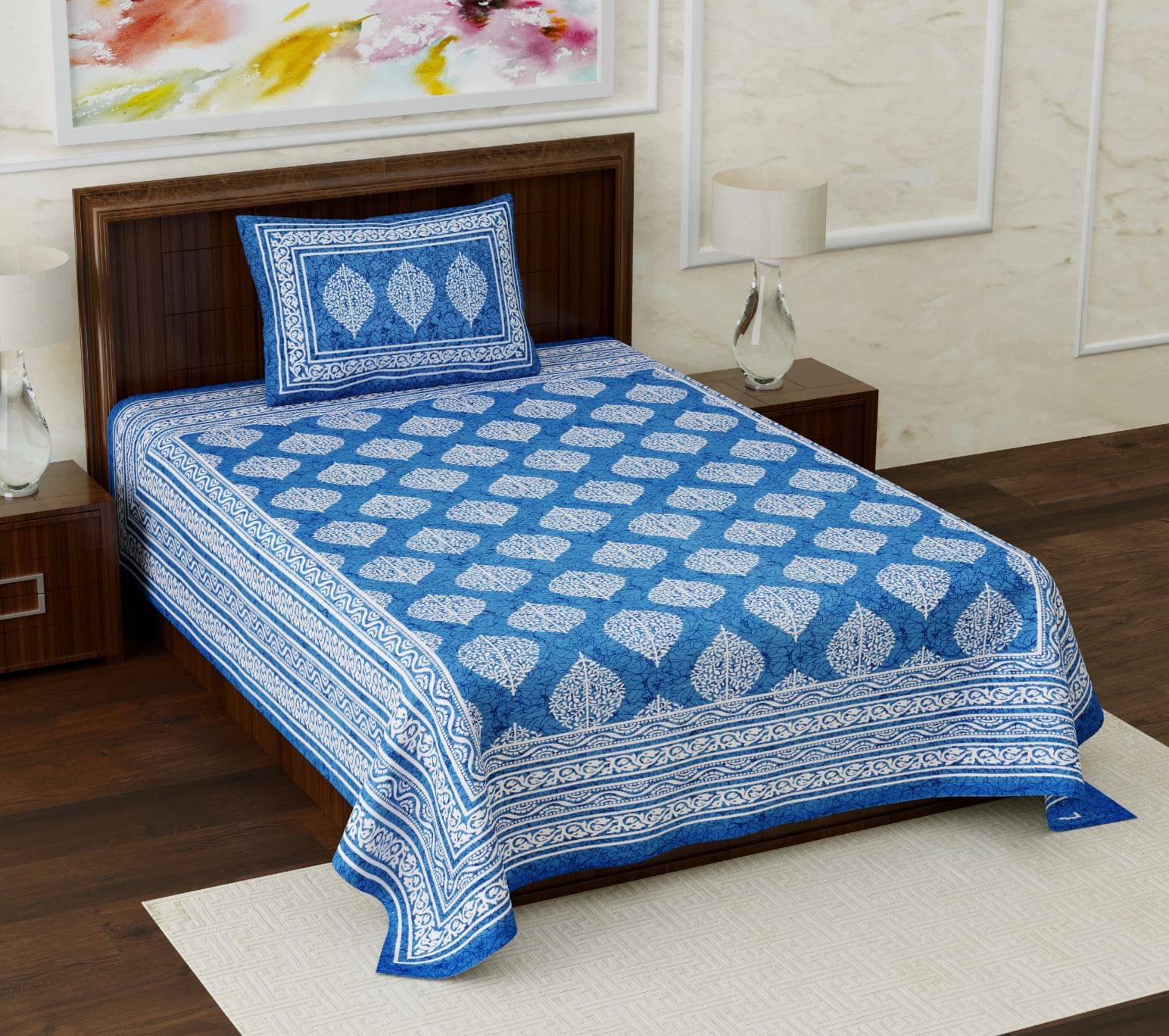     			unique choice Cotton Single Bedsheet ( Blue )