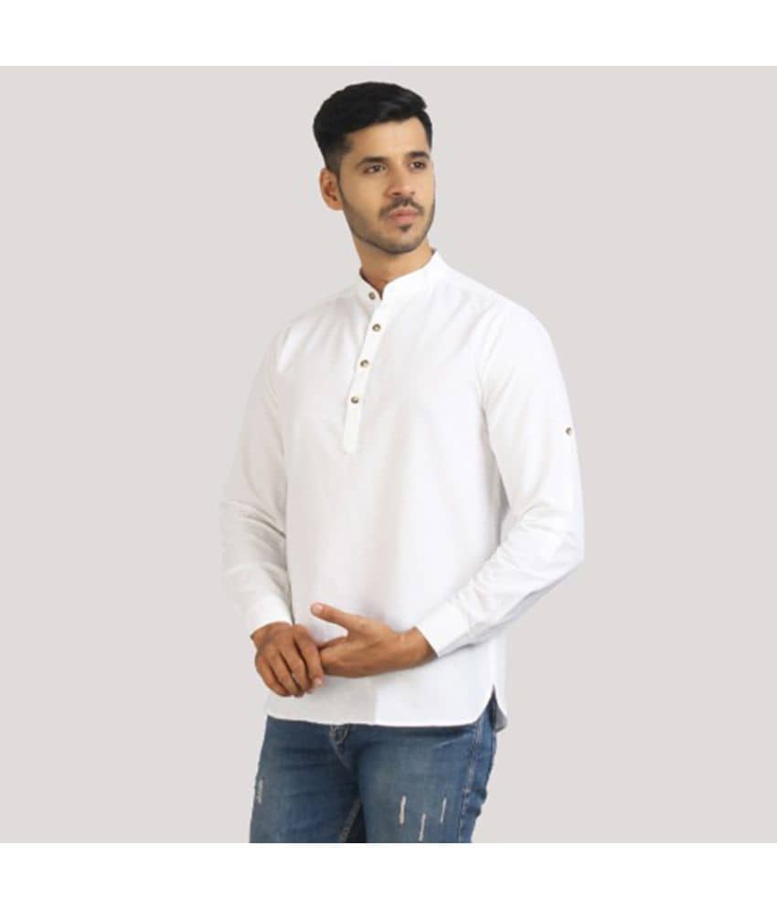 Life Roads - White Cotton Men's Shirt Style Kurta ( Pack of 1 ) - Kurtas & Kurta Sets | Buy online on ZillyBuy