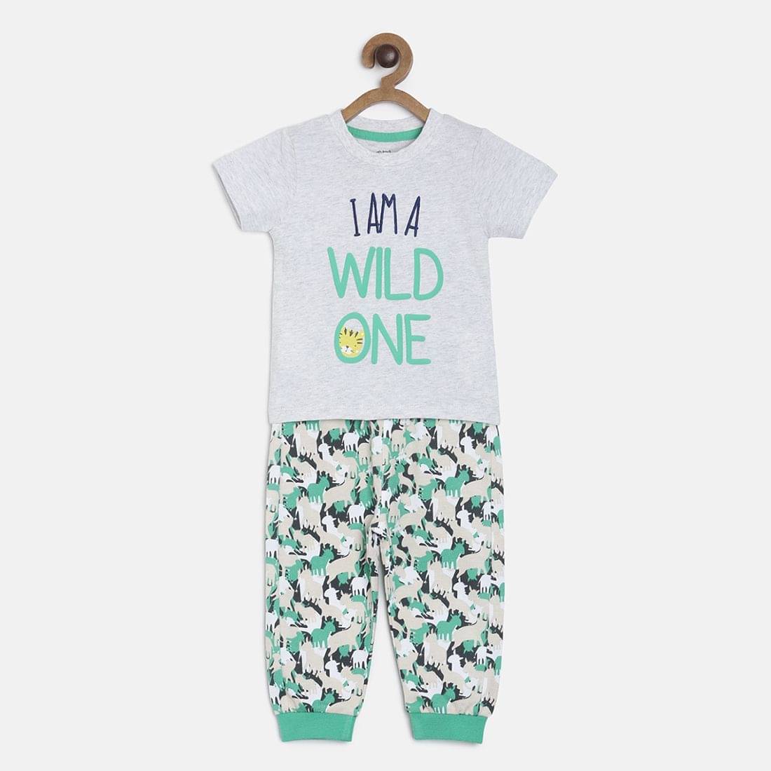 MINI KLUB Pack of 1 Baby Boys Cotton T-Shirt & Trouser ( Multicolor ) MINI KLUB Pack of 1 Baby Boys Cotton T-Shirt & Trouser ( Multicolor )