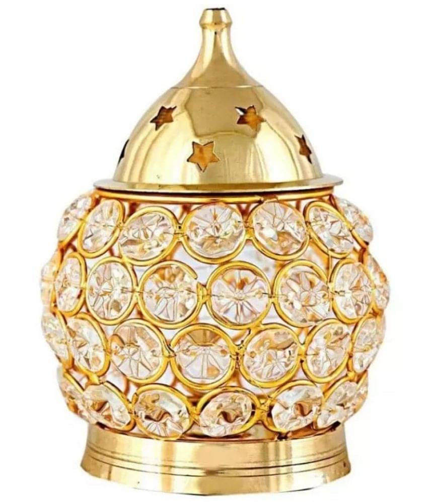     			Spherulemuster - Brass Crystal Deepak ( Pack of 1 )