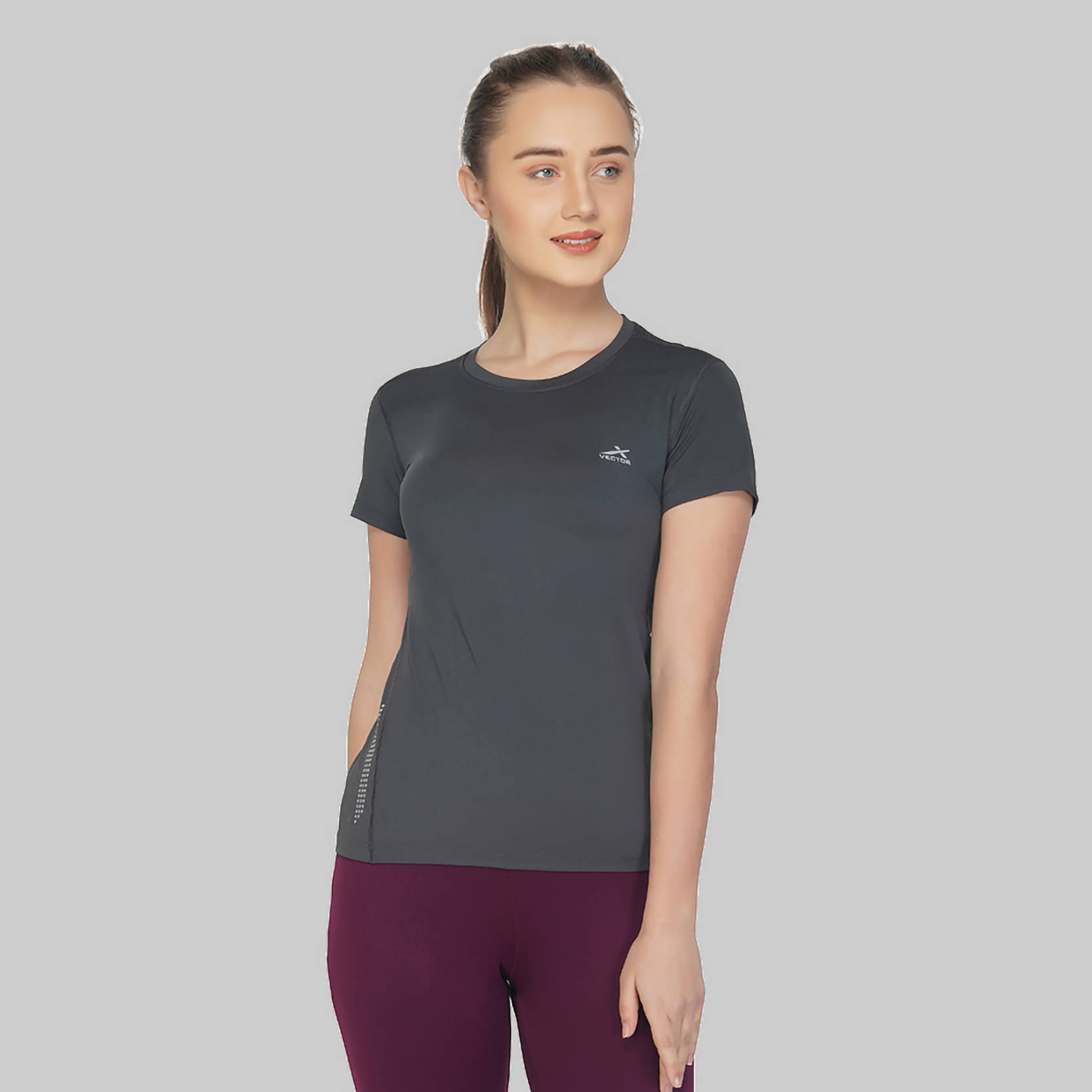     			Vector X Grey Polyester Tees - Single