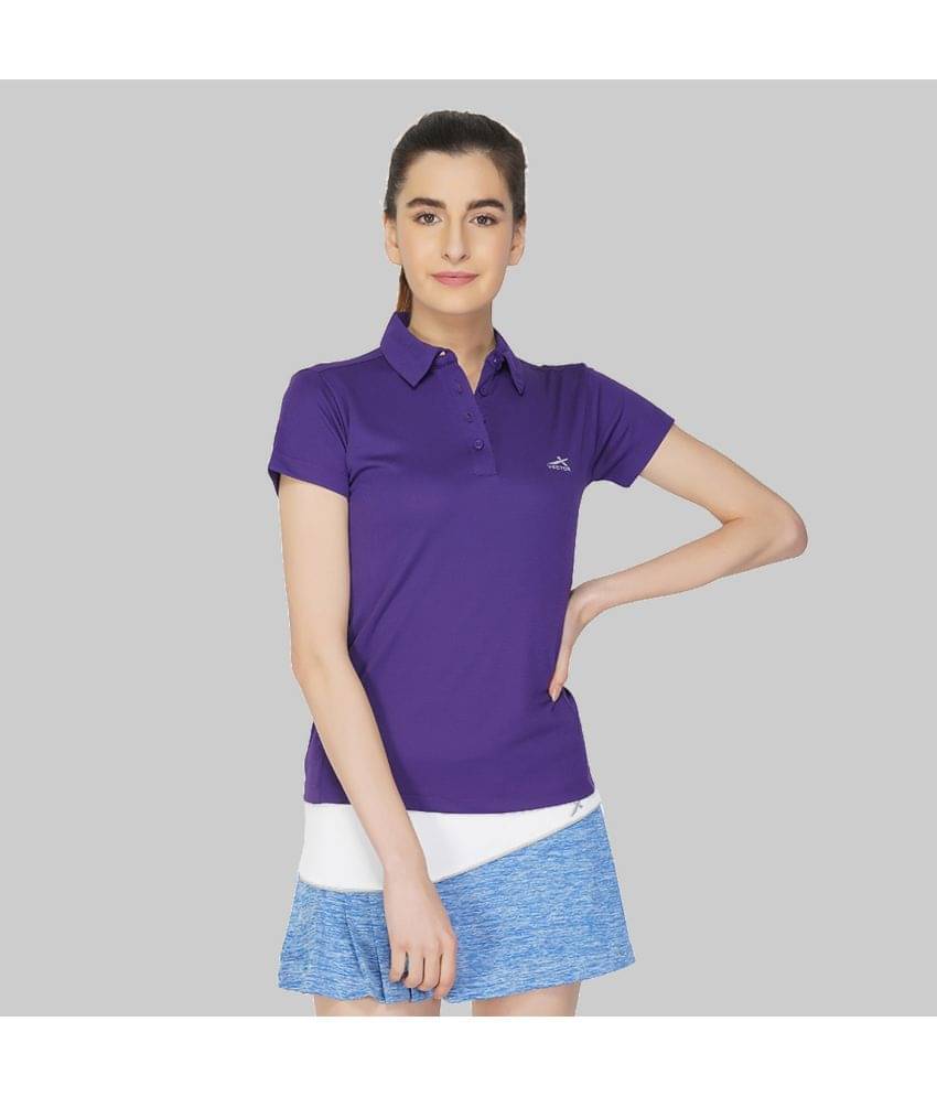     			Vector X Purple Polyester Polos - Single