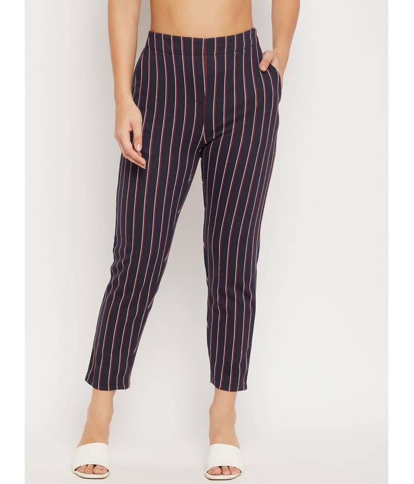     			AUSTIN WOOD - Navy Cotton Blend Regular Women's Casual Pants ( Pack of 1 )