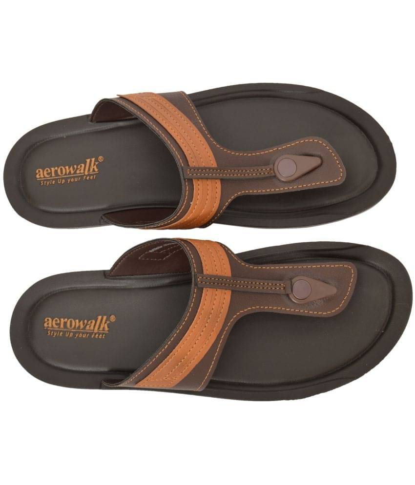     			Aerowalk - Brown Men's Leather Slipper