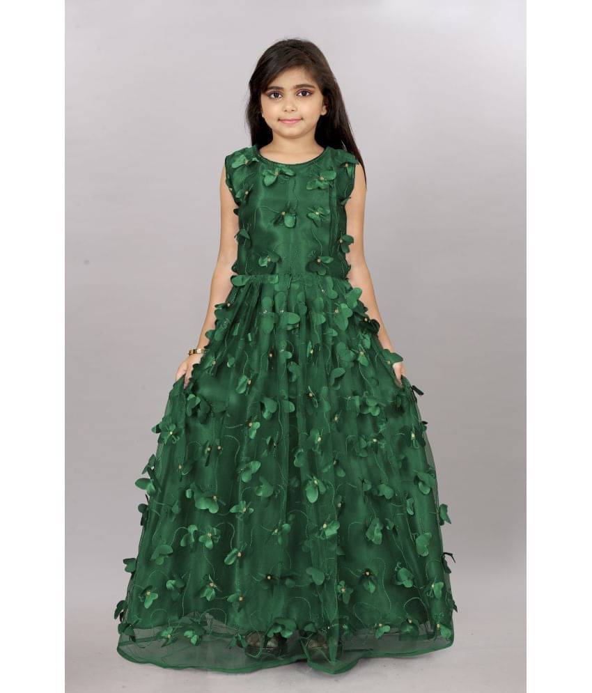 Aika Net Gown For Girls ( Pack of 1 , Green ) Aika Net Gown For Girls ( Pack of 1 , Green )