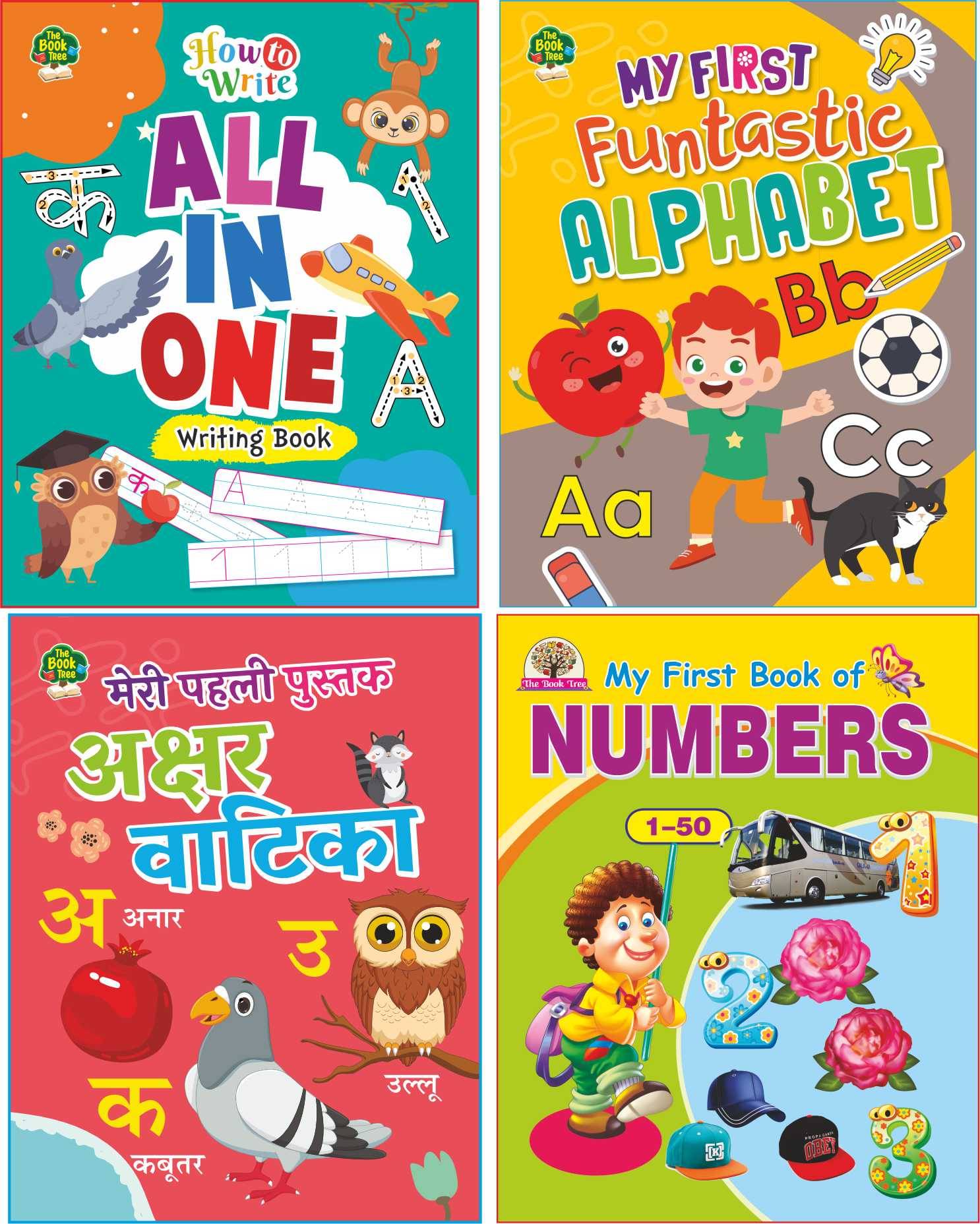     			All In One Writing Book With English Alphabet, Maths Number And Hindi Alphabet Book