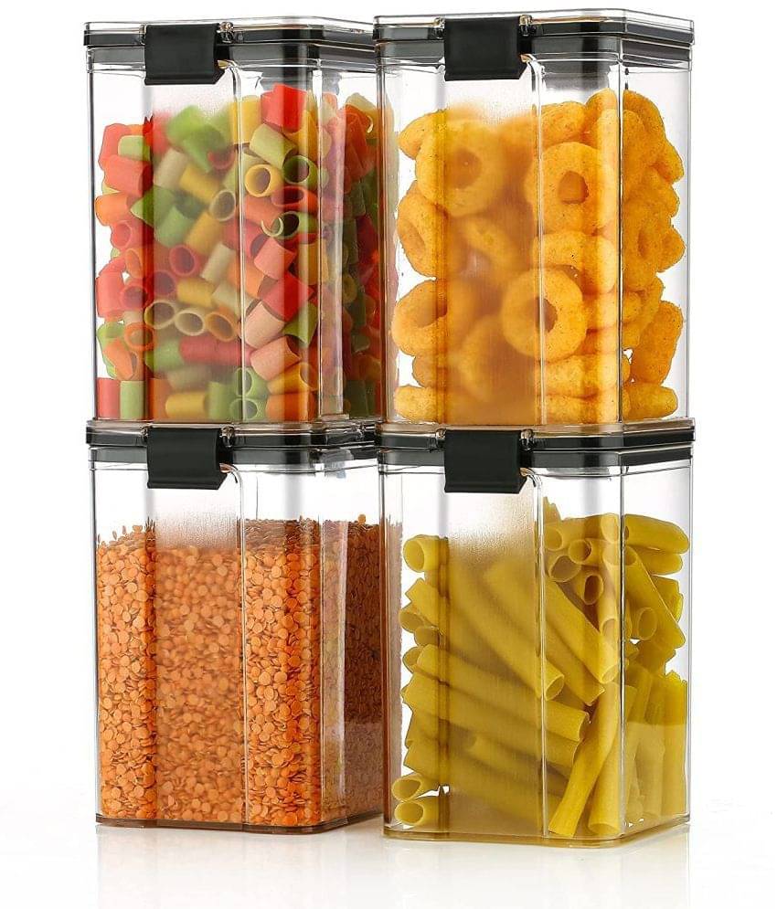     			Analog kitchenware - Polyproplene Black Food Container ( Set of 4 - 900 )