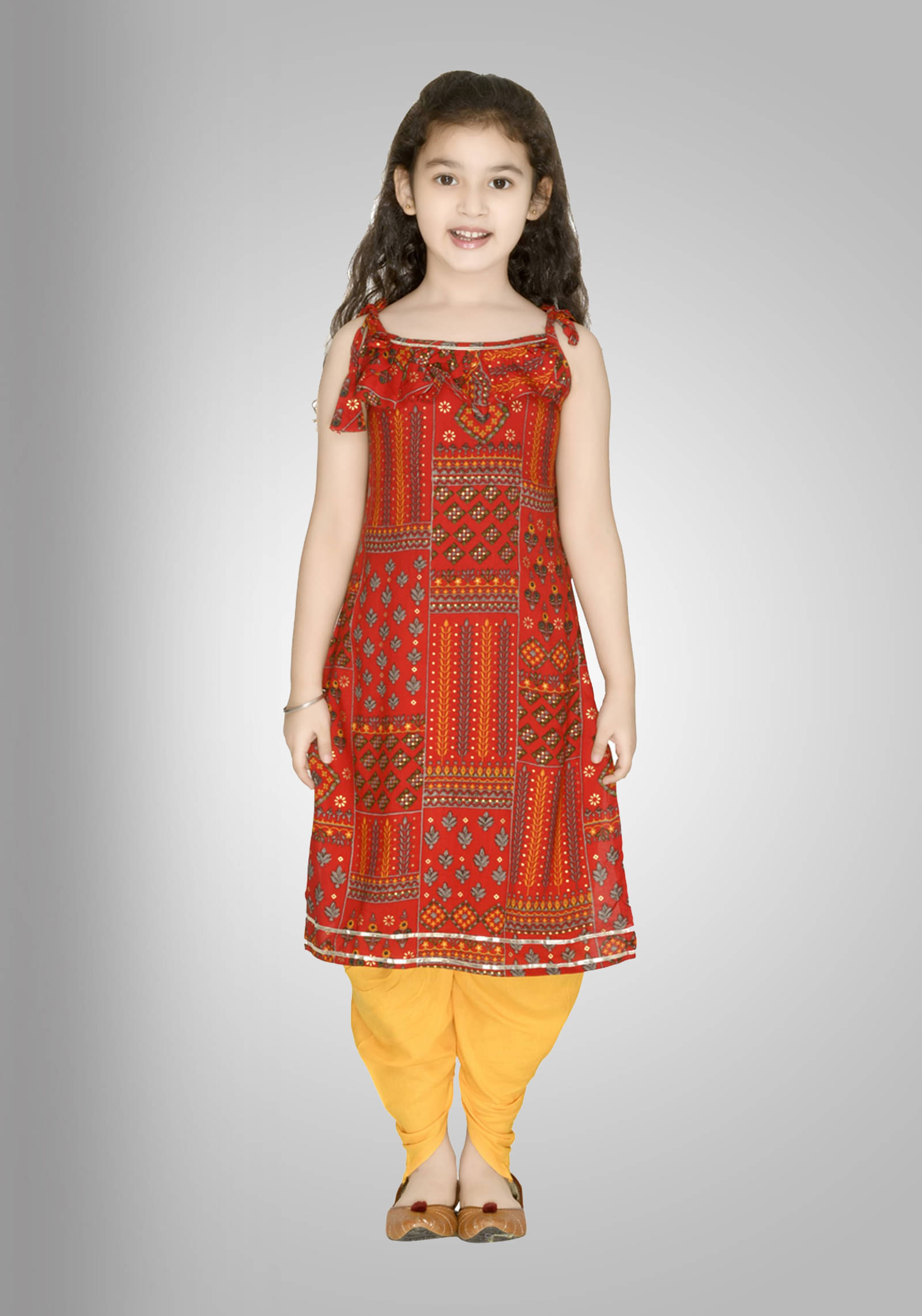     			Arshia Fashions Girls Rayon Patiala Kurta Set ( Pack of 1 , Red )