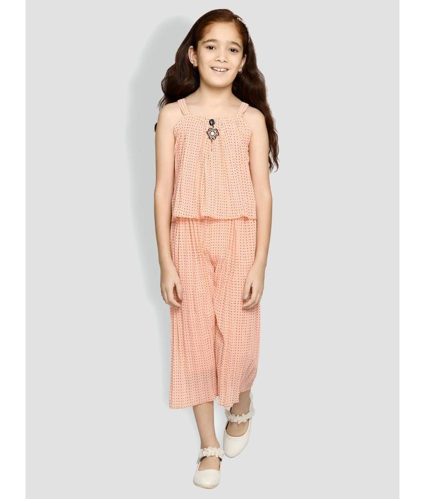     			Cherry Tree Pack of 1 Girls Crepe Top With Palazzo ( Orange )