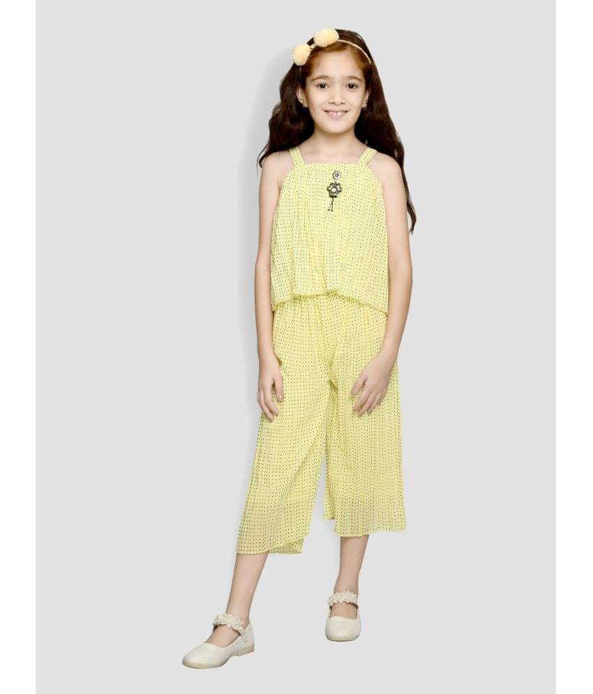     			Cherry Tree Pack of 1 Girls Crepe Top With Palazzo ( Yellow )