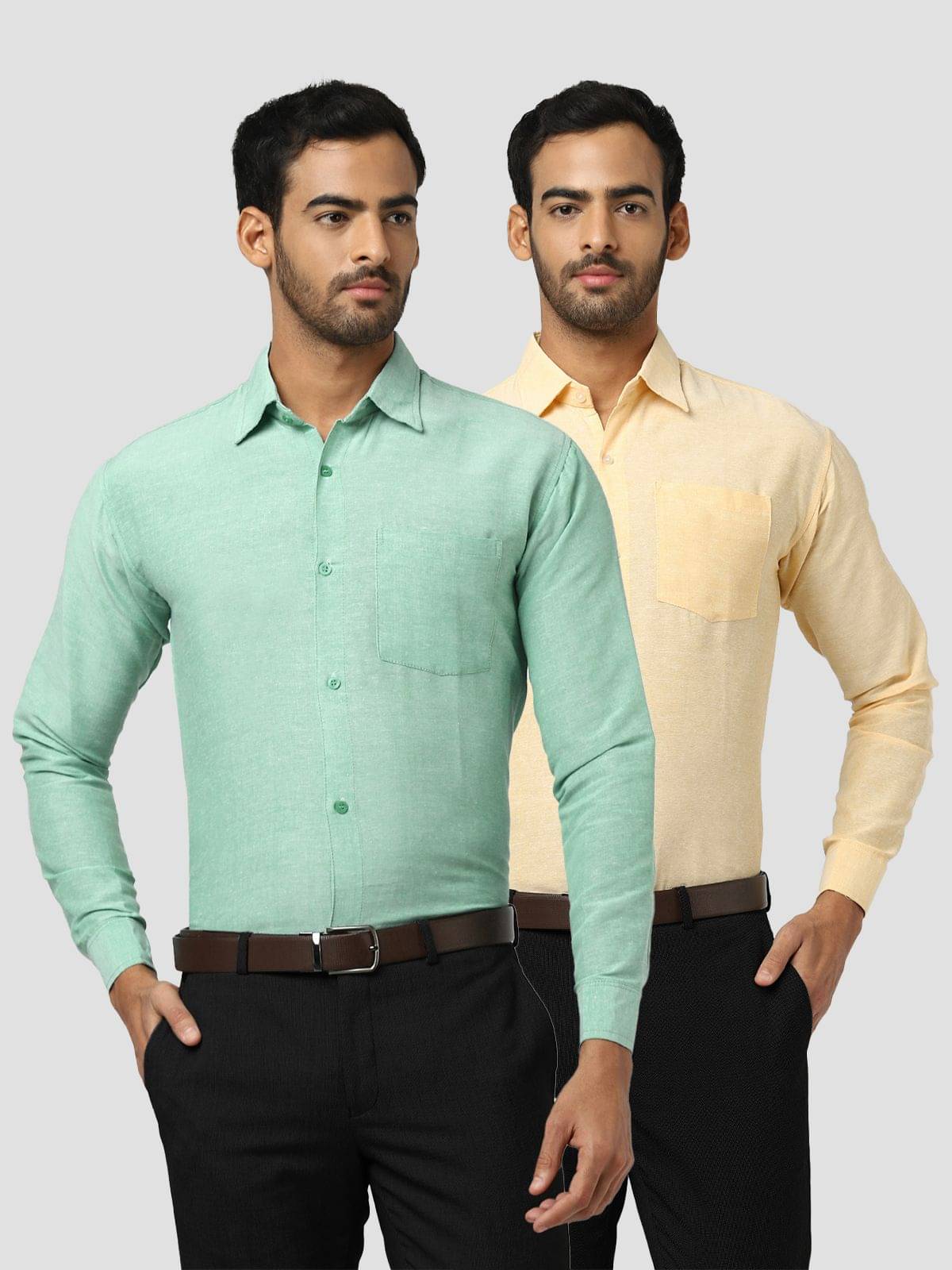     			DESHBANDHU DBK - Multicolor Cotton Regular Fit Men's Formal Shirt ( Pack of 2 )