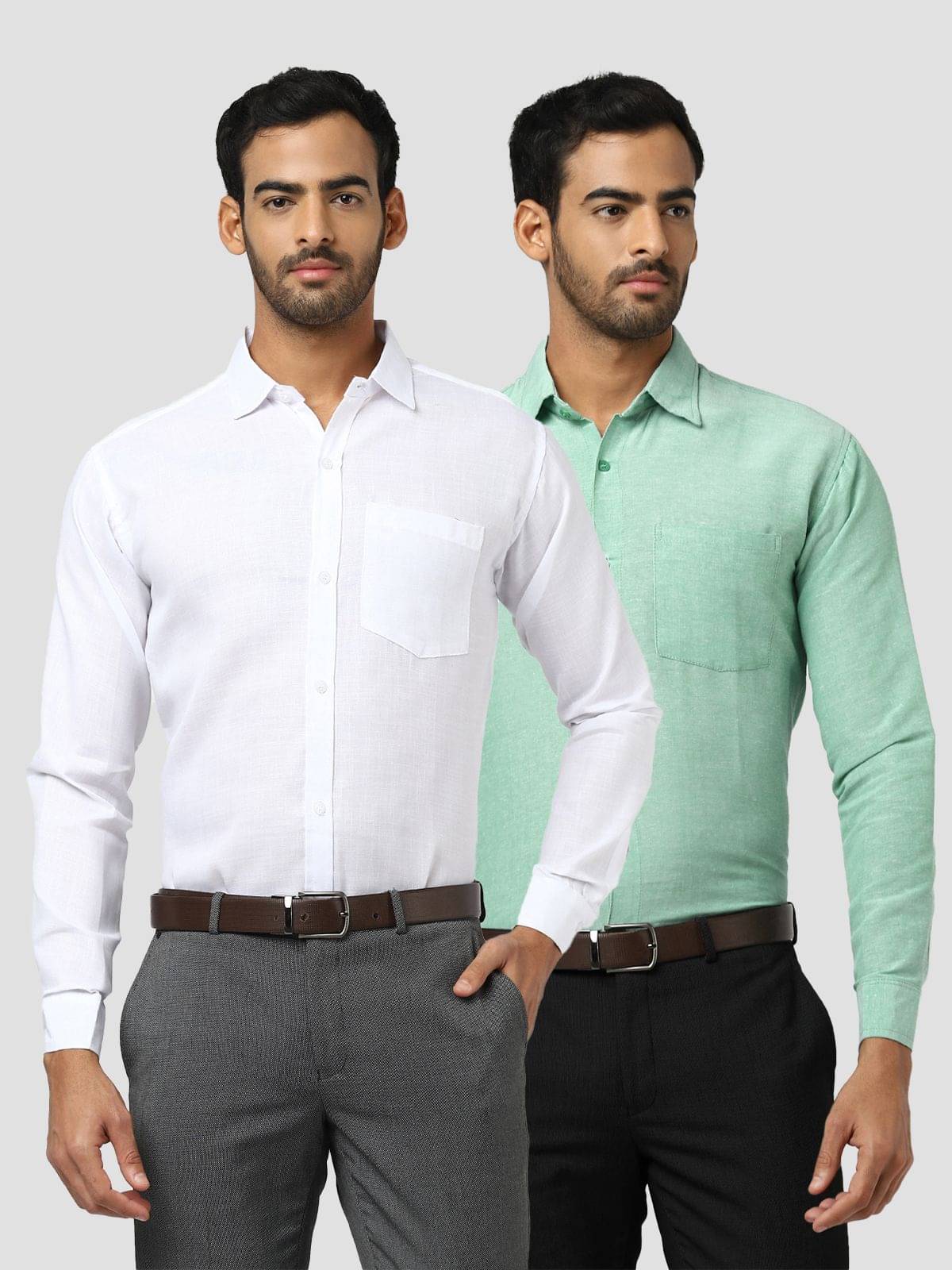 DESHBANDHU DBK 100% Cotton Regular Fit Solids Men's Casual Shirt - Multicolor ( Pack of 2 ) DESHBANDHU DBK 100% Cotton Regular Fit Solids Men's Casual Shirt - Multicolor ( Pack of 2 )
