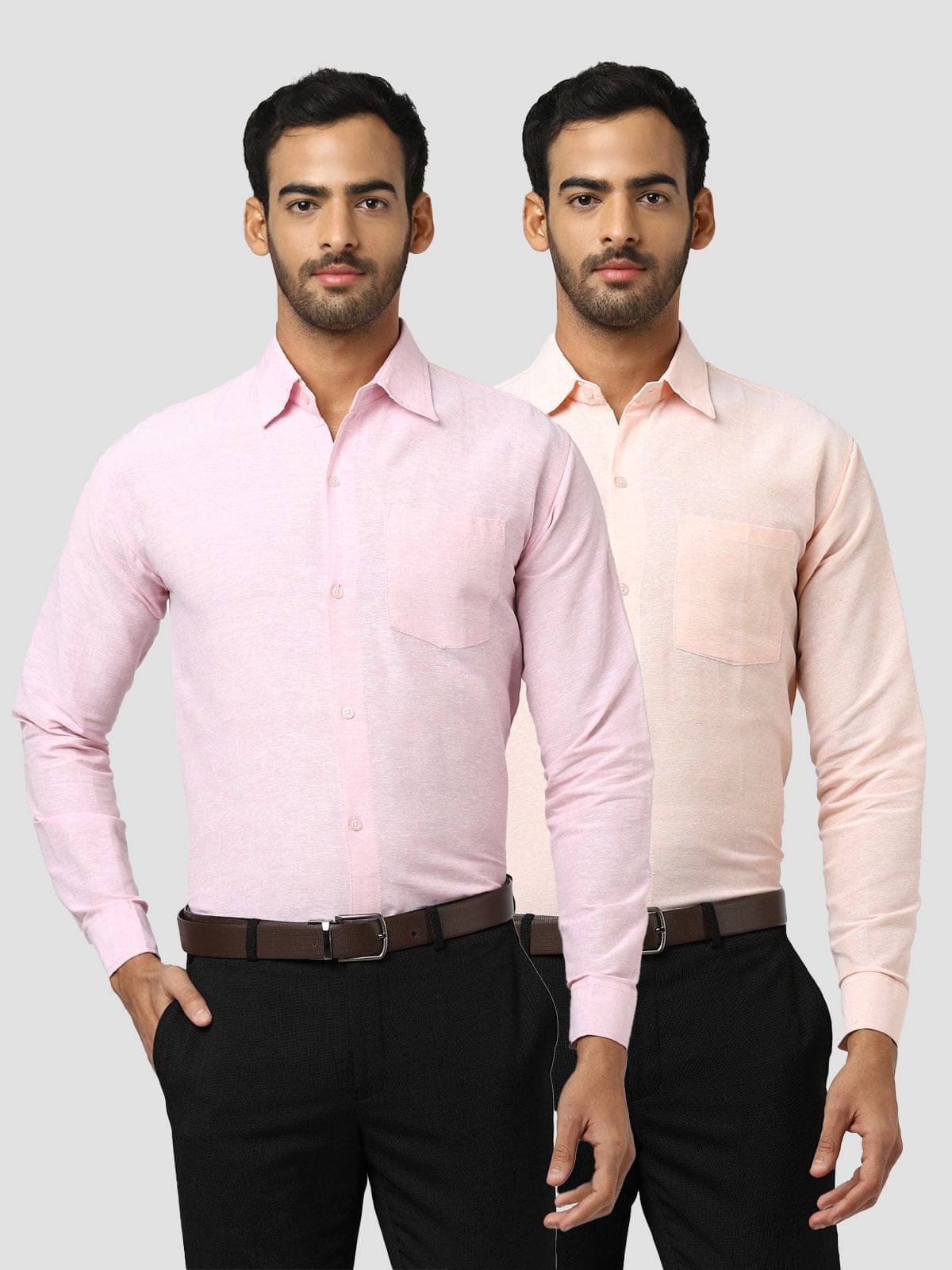 DESHBANDHU DBK 100% Cotton Regular Fit Solids Full Sleeves Men's Casual Shirt - Multicolor ( Pack of 2 ) DESHBANDHU DBK 100% Cotton Regular Fit Solids Full Sleeves Men's Casual Shirt - Multicolor ( Pack of 2 )