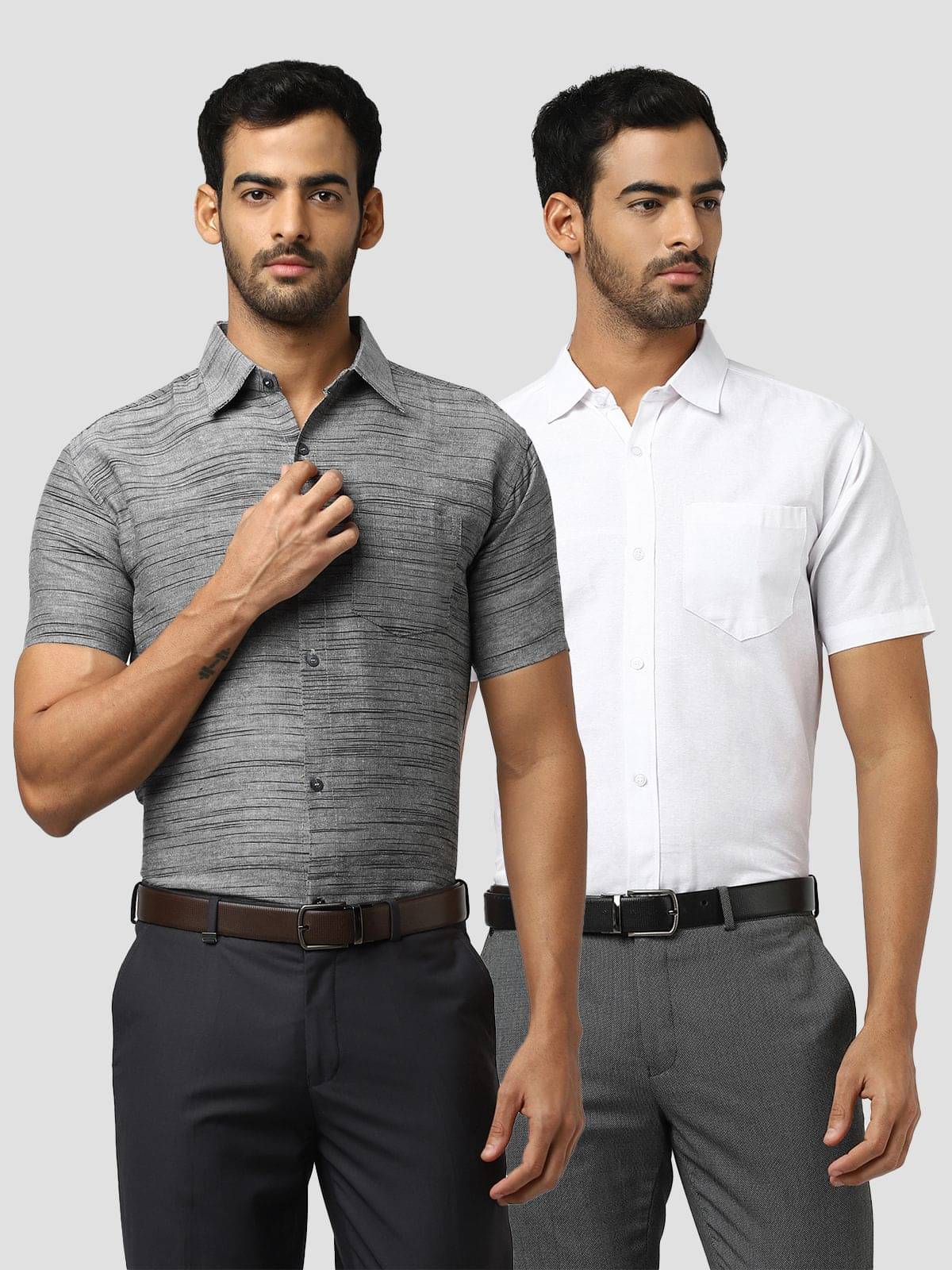 DESHBANDHU DBK - Multicolor Cotton Regular Fit Men's Formal Shirt ( Pack of 2 ) DESHBANDHU DBK - Multicolor Cotton Regular Fit Men's Formal Shirt ( Pack of 2 )