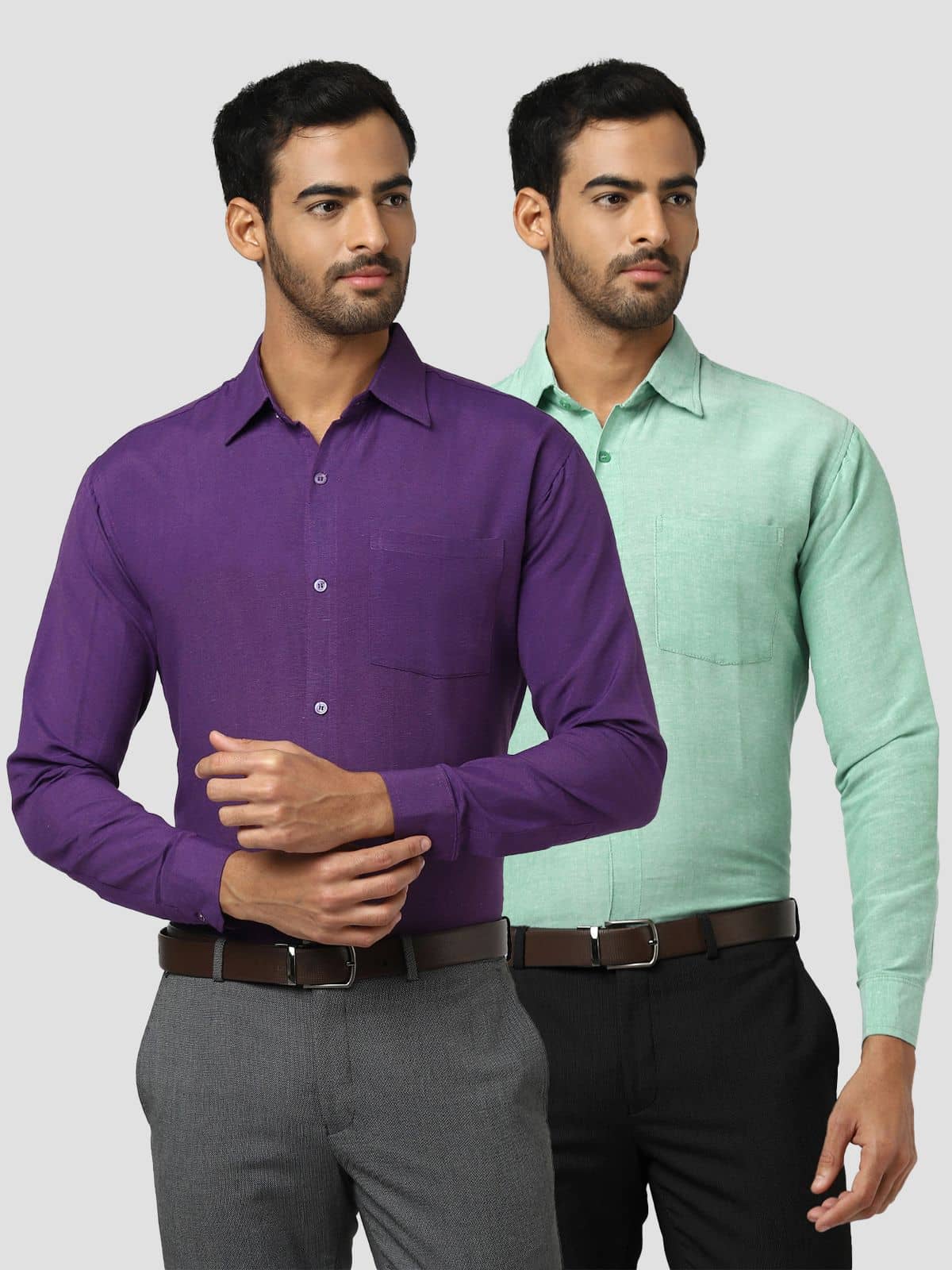 DESHBANDHU DBK - Multicolor Cotton Regular Fit Men's Formal Shirt (Pack of 2)