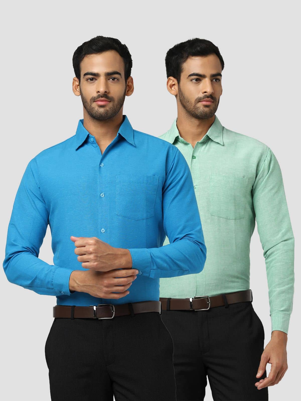 DESHBANDHU DBK - Multicolor Cotton Regular Fit Men's Formal Shirt (Pack of 2)