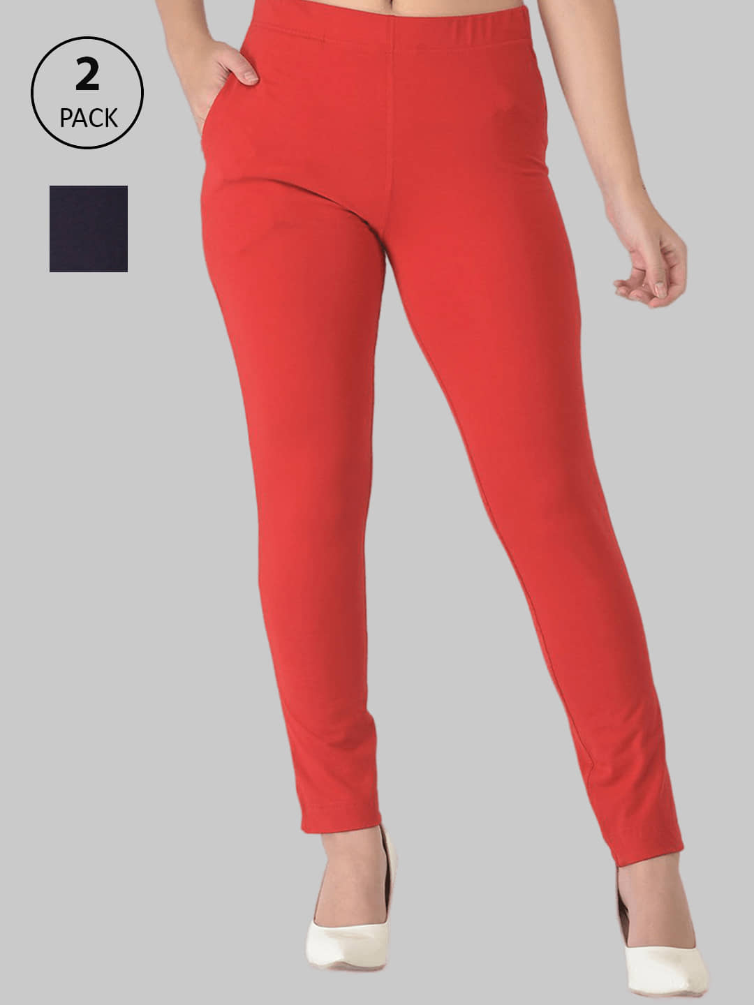 Dollar Missy - Black Cotton Regular Women's Chinos ( Pack of 2 ) - Trousers | Buy online on ZillyBuy