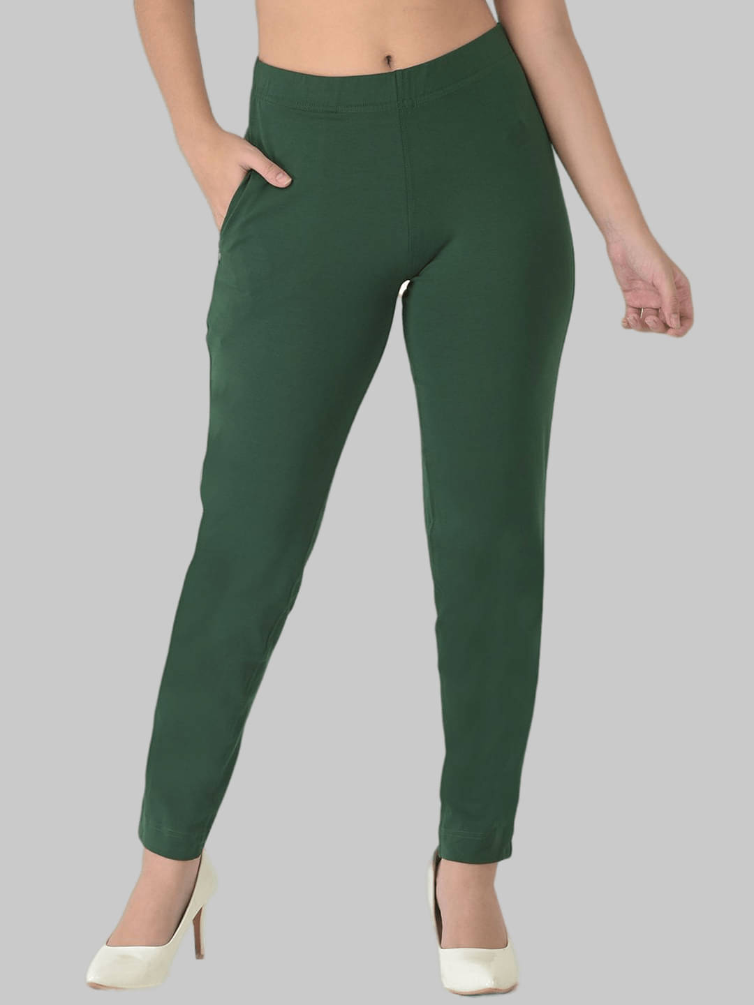     			Dollar Missy - Green Cotton Regular Women's Casual Pants ( Pack of 1 )