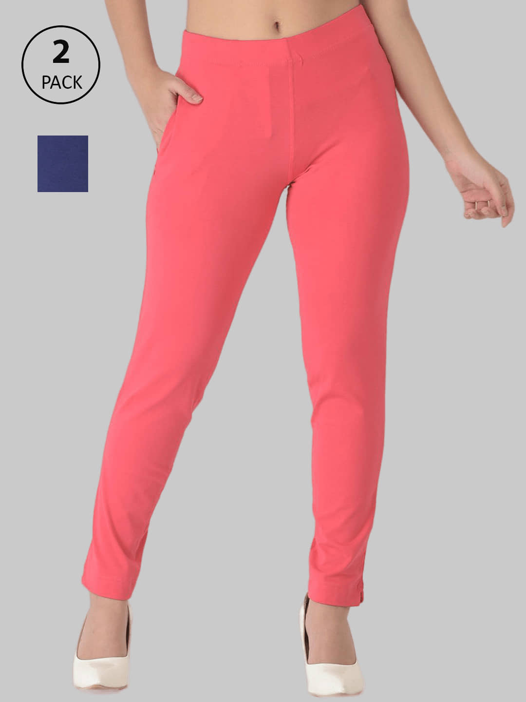 Dollar Missy - Navy Cotton Regular Women's Chinos ( Pack of 2 ) - Trousers | Buy online on ZillyBuy