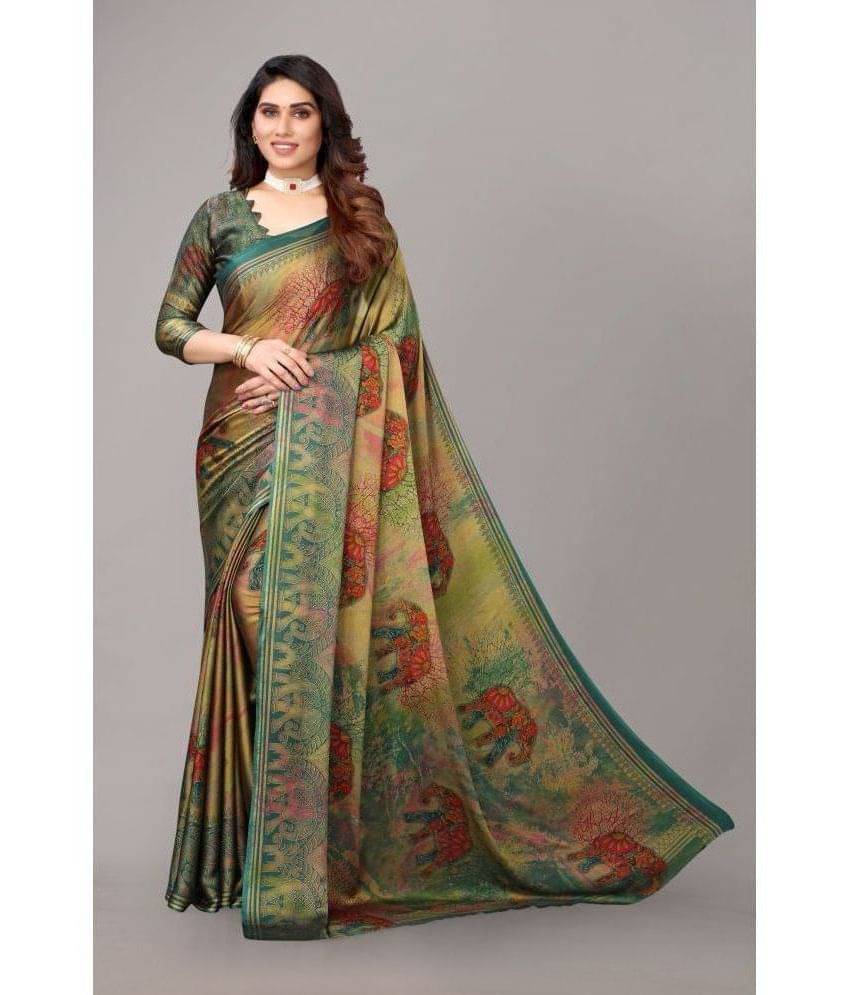 FABMORA Chiffon Printed Saree With Unstitched Blouse Piece ( Multicolour ) FABMORA Chiffon Printed Saree With Unstitched Blouse Piece ( Multicolour )