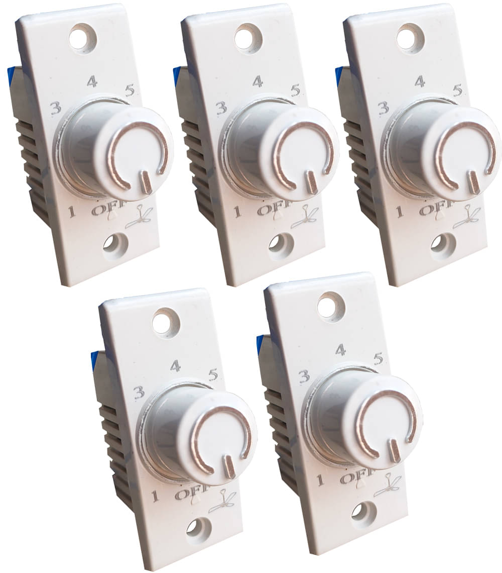 Hiru SWITCH 7 STEP - 5 PCS Chrome FAN REGULATOR for Home & Office Step-Type Button Regulator Hiru SWITCH 7 STEP - 5 PCS Chrome FAN REGULATOR for Home & Office Step-Type Button Regulator