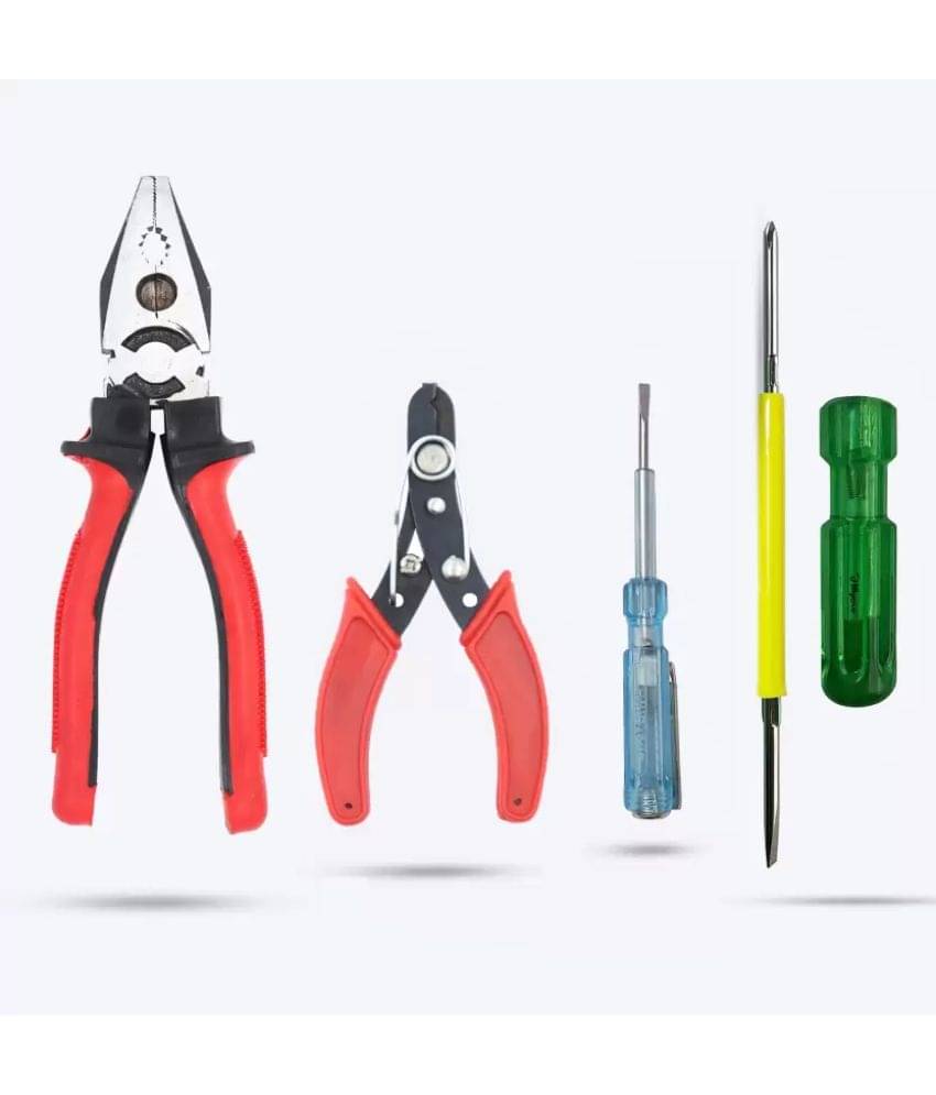 Kadio-Tools Hardware 8"inch Lineman Plier with Wire Cutter,Line Tester, 2in1 Screwdriver Hand Tool Kit (4 Tools) Kadio-Tools Hardware 8"inch Lineman Plier with Wire Cutter,Line Tester, 2in1 Screwdriver Hand Tool Kit (4 Tools)