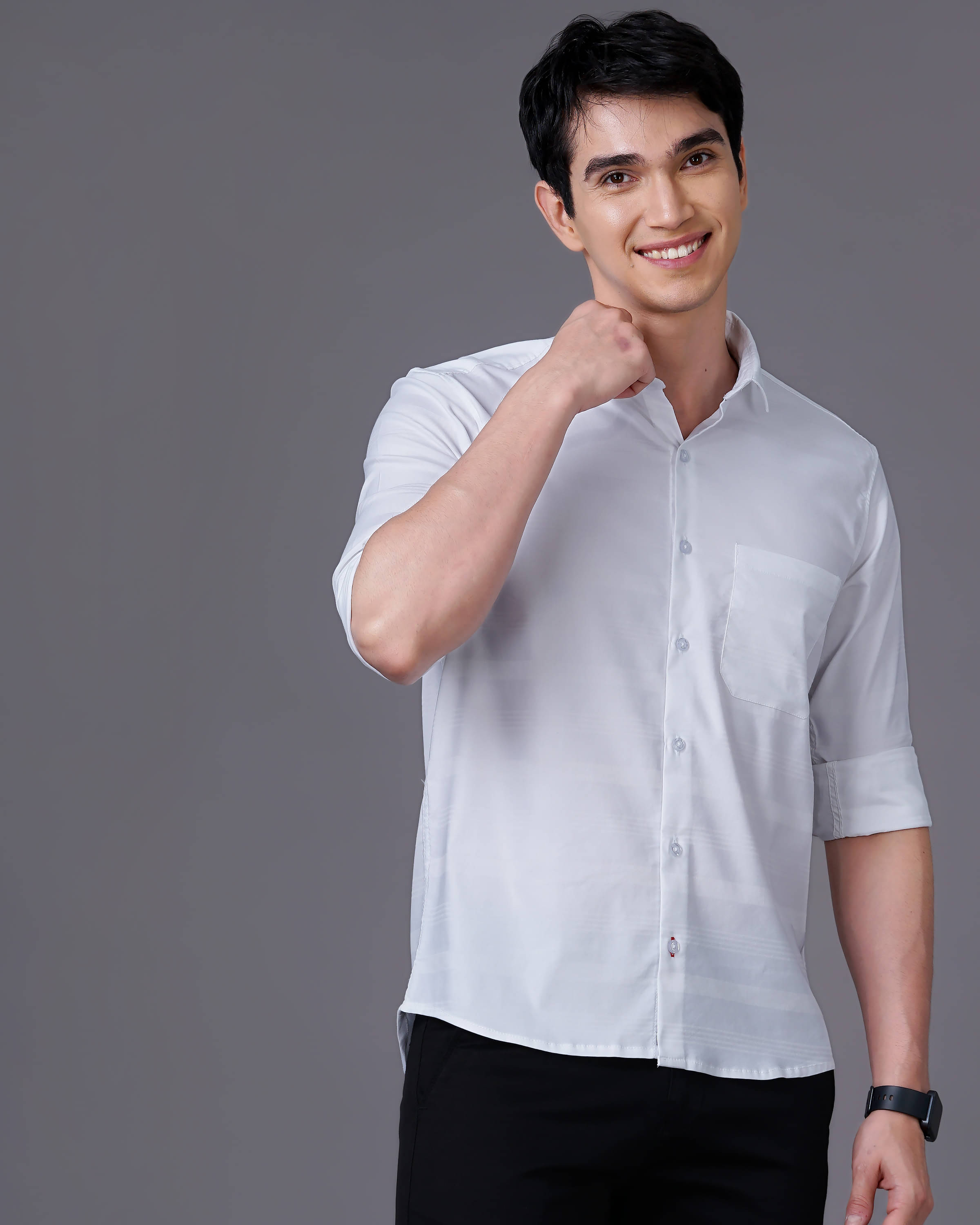     			Paul Street - White Cotton Blend Slim Fit Men's Casual Shirt ( Pack of 1 )