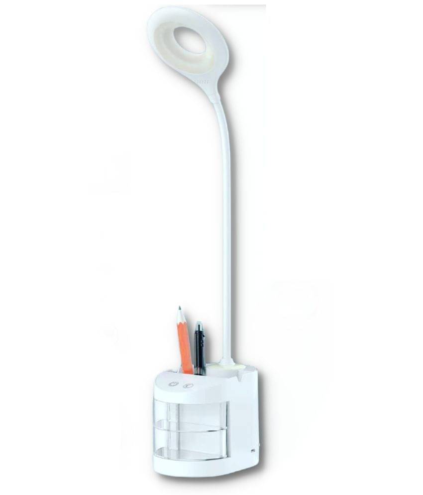     			Rock Light - White Study Table Lamp ( Pack of 1 )