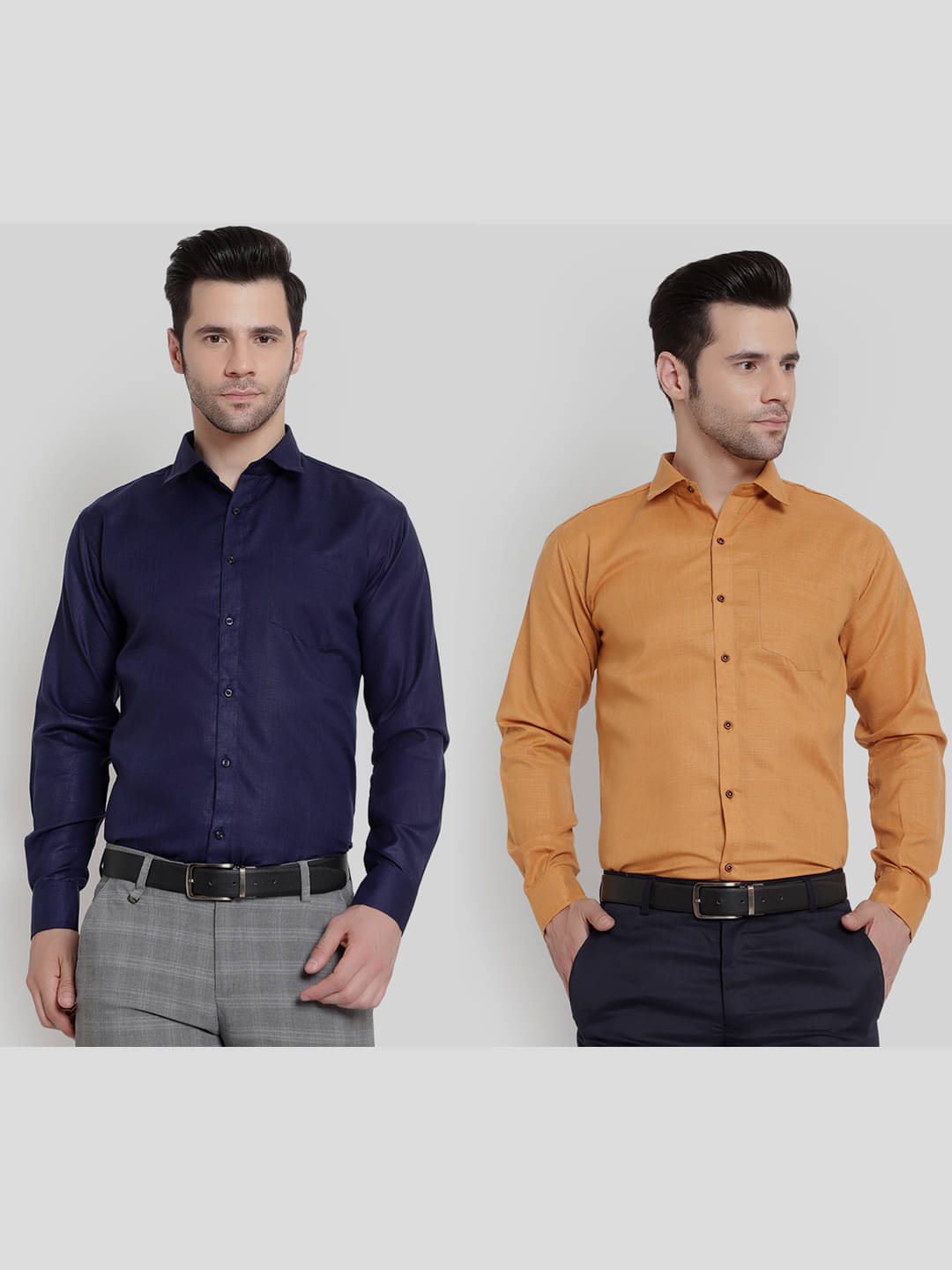     			SREY - Navy Blue Polyester Blend Slim Fit Men's Formal Shirt ( Pack of 2 )