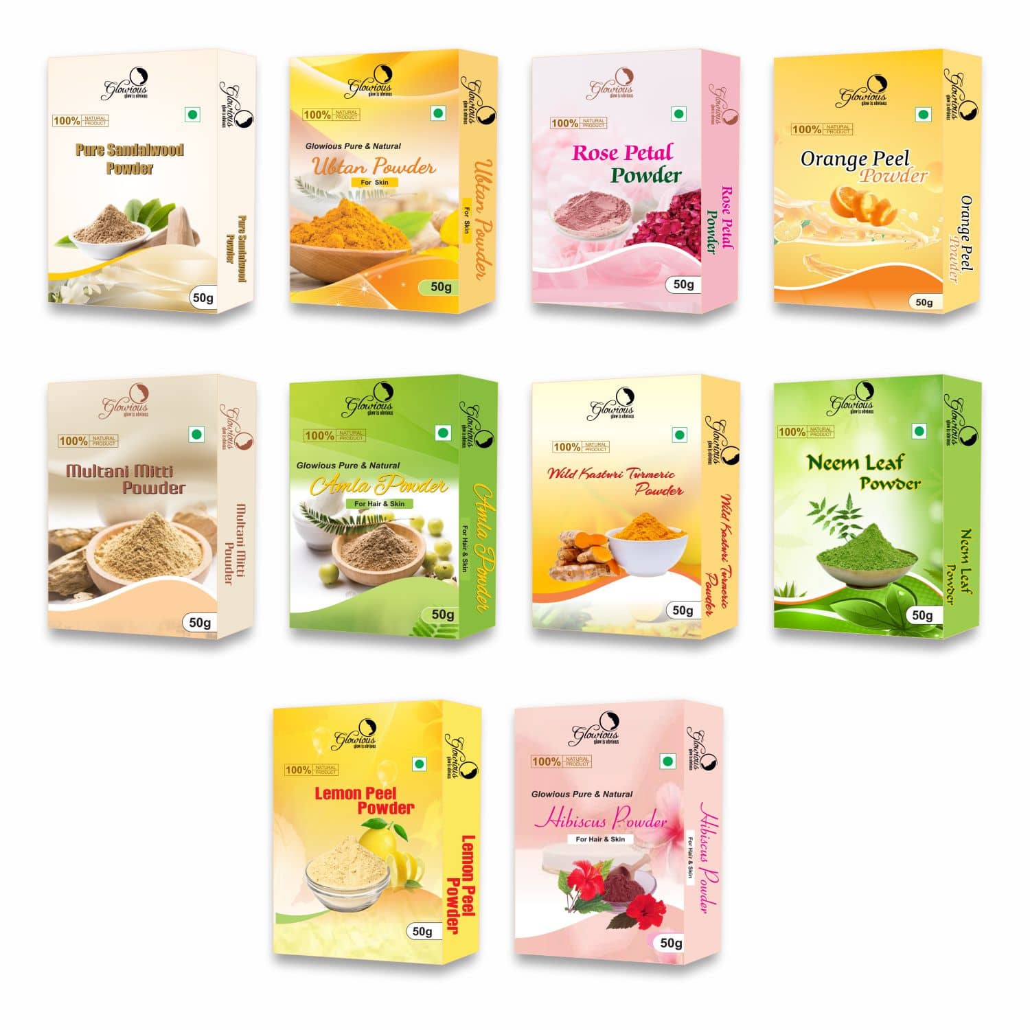 glowious - Skin Toning Face Pack for Normal Skin ( Pack of 10 )