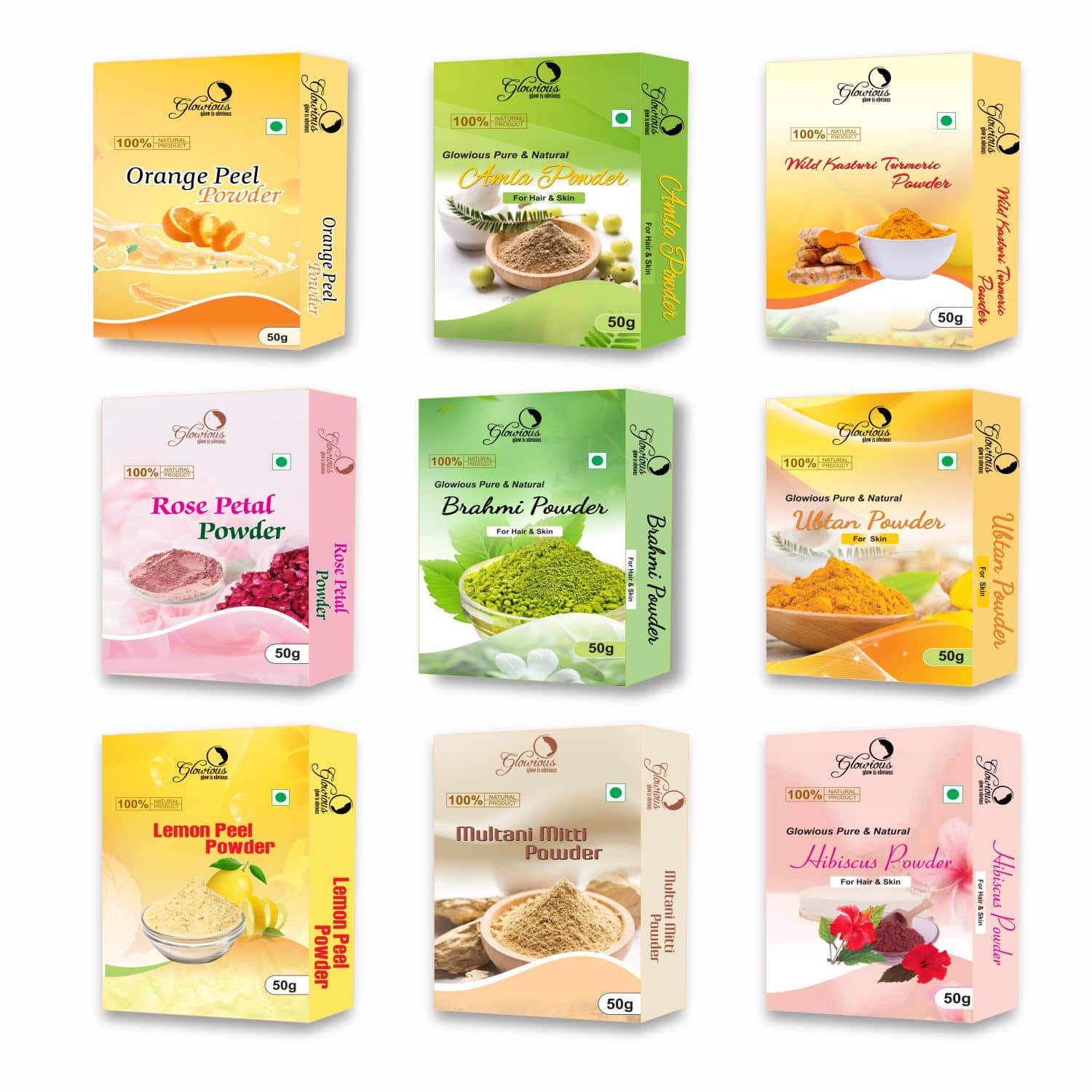 glowious - Skin Toning Face Pack for Normal Skin ( Pack of 9 )