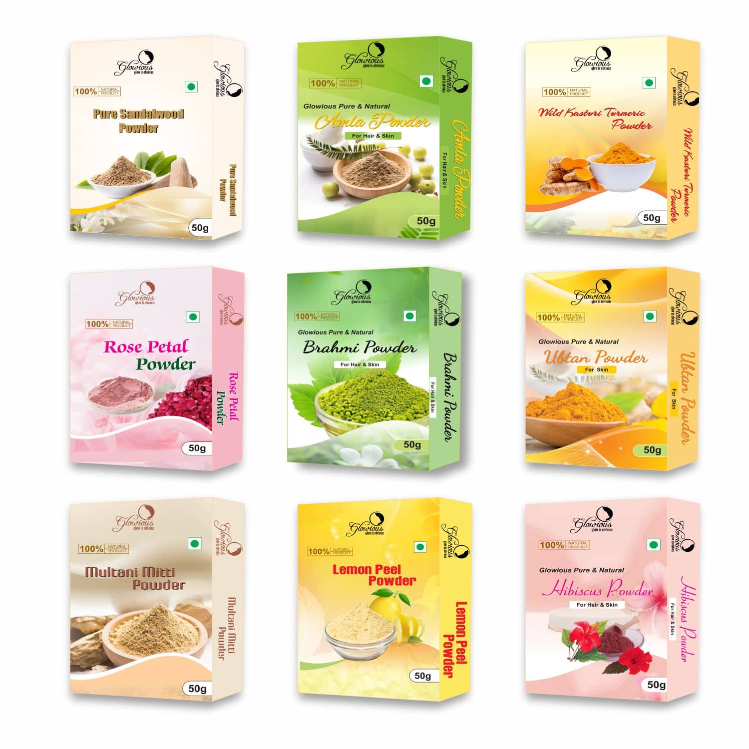 glowious - Skin Toning Face Pack for Normal Skin ( Pack of 9 )