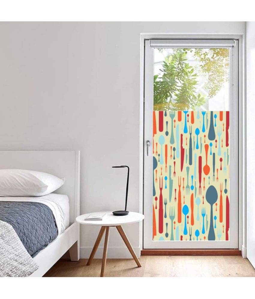     			Asmi Collection Self Adhesive Cutlery Printed Privacy Frosted Film Window Sticker ( 120 x 60 cms )