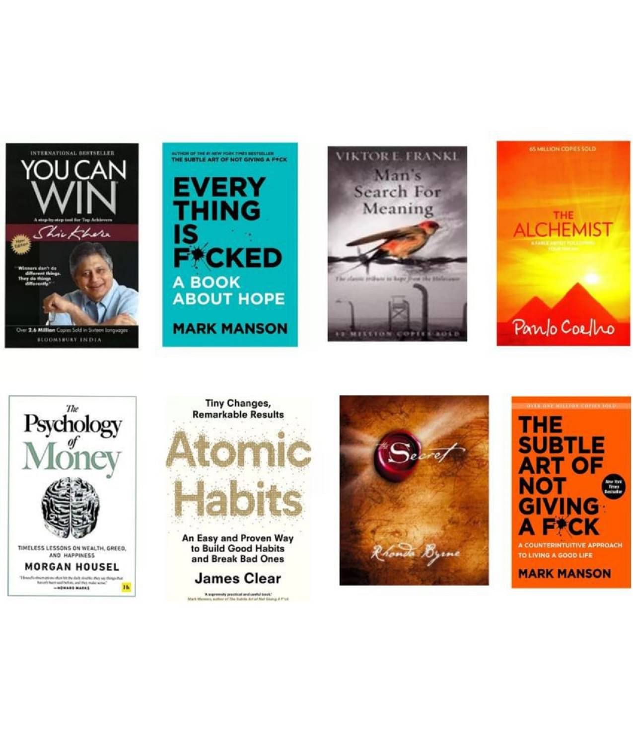 ( Combo of 8 ) you can win + everything + men search + money + atomic + the secret + subtle art+ Alchemist ( Combo of 8 ) you can win + everything + men search + money + atomic + the secret + subtle art+ Alchemist