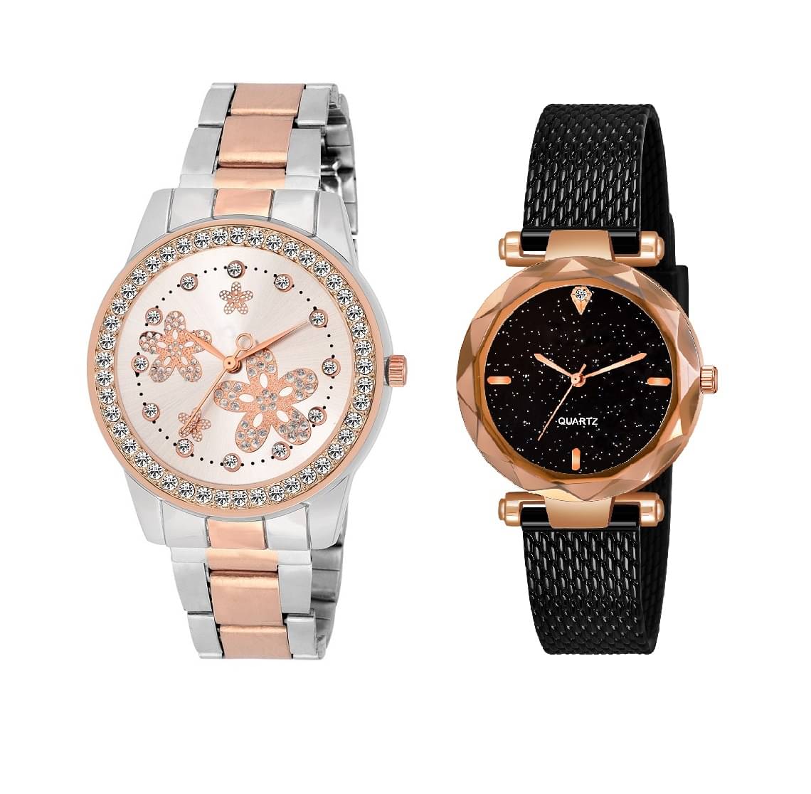     			DECLASSE - Black PU Analog Couple's Watch