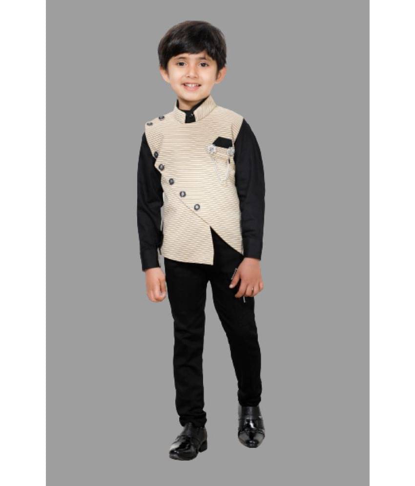     			DKG Fashion Pack of 1 Boys Cotton Blend Shirt & Pants Set ( Beige )