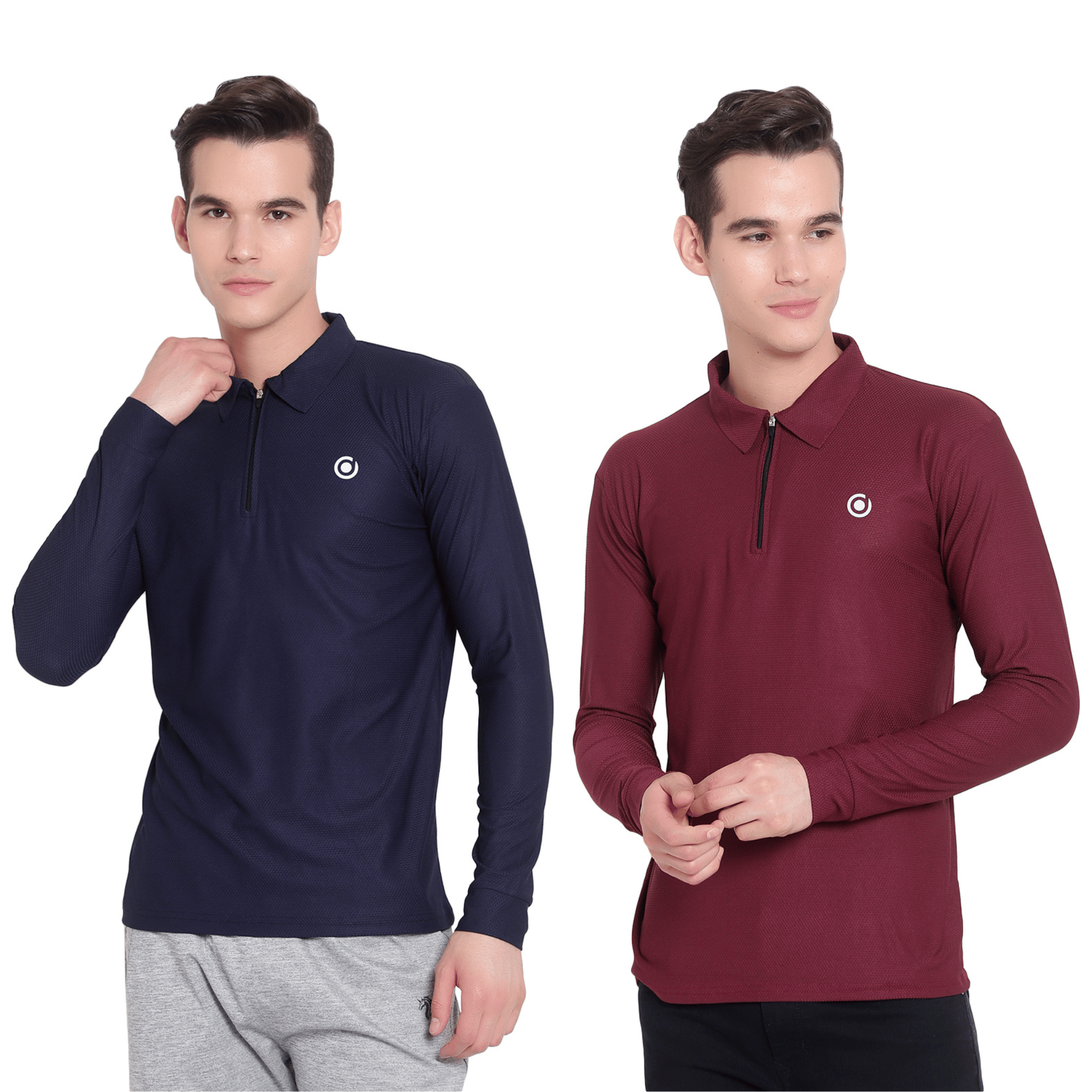 Diaz Pack of 2 Polyester Regular Fit Solid Full Sleeves Men's Polo T Shirt ( Multicolor ) Diaz Pack of 2 Polyester Regular Fit Solid Full Sleeves Men's Polo T Shirt ( Multicolor )