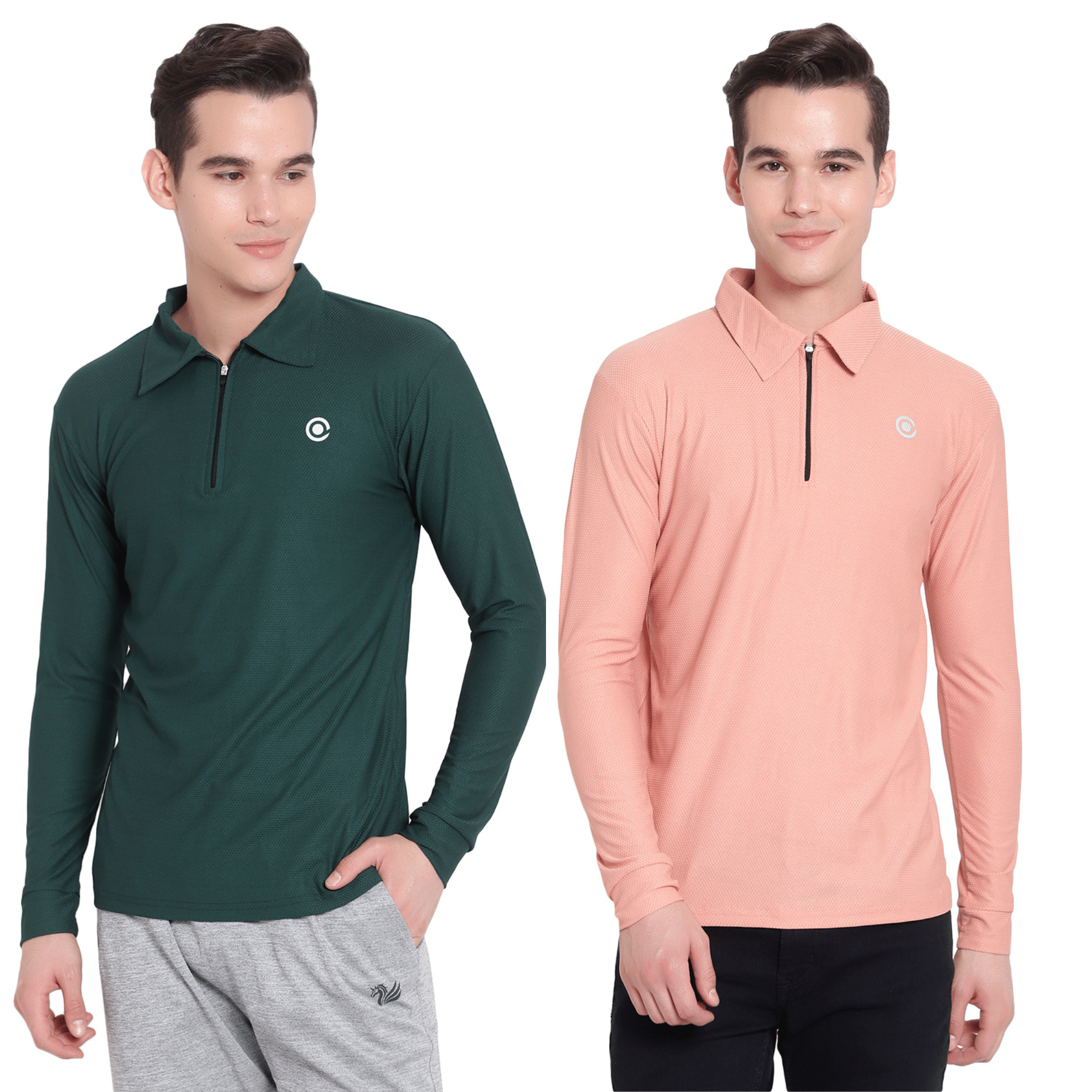Diaz Pack of 2 Polyester Regular Fit Solid Full Sleeves Men's Polo T Shirt ( Multicolor ) Diaz Pack of 2 Polyester Regular Fit Solid Full Sleeves Men's Polo T Shirt ( Multicolor )