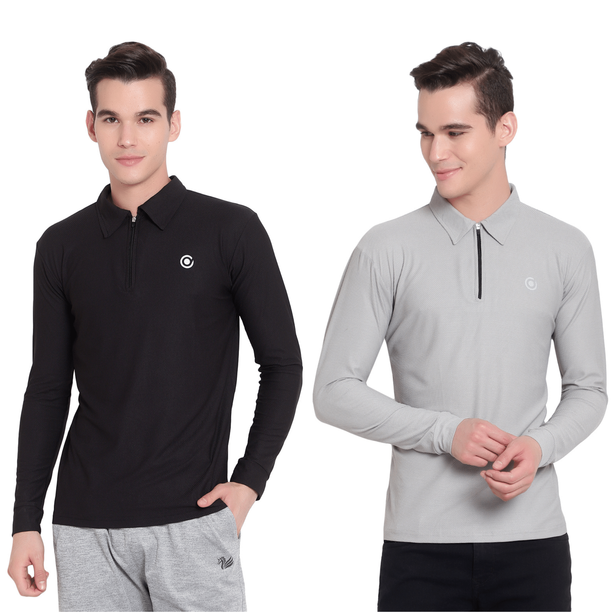     			Diaz Pack of 2 Polyester Regular Fit Solid Full Sleeves Men's Polo T Shirt ( Multicolor )