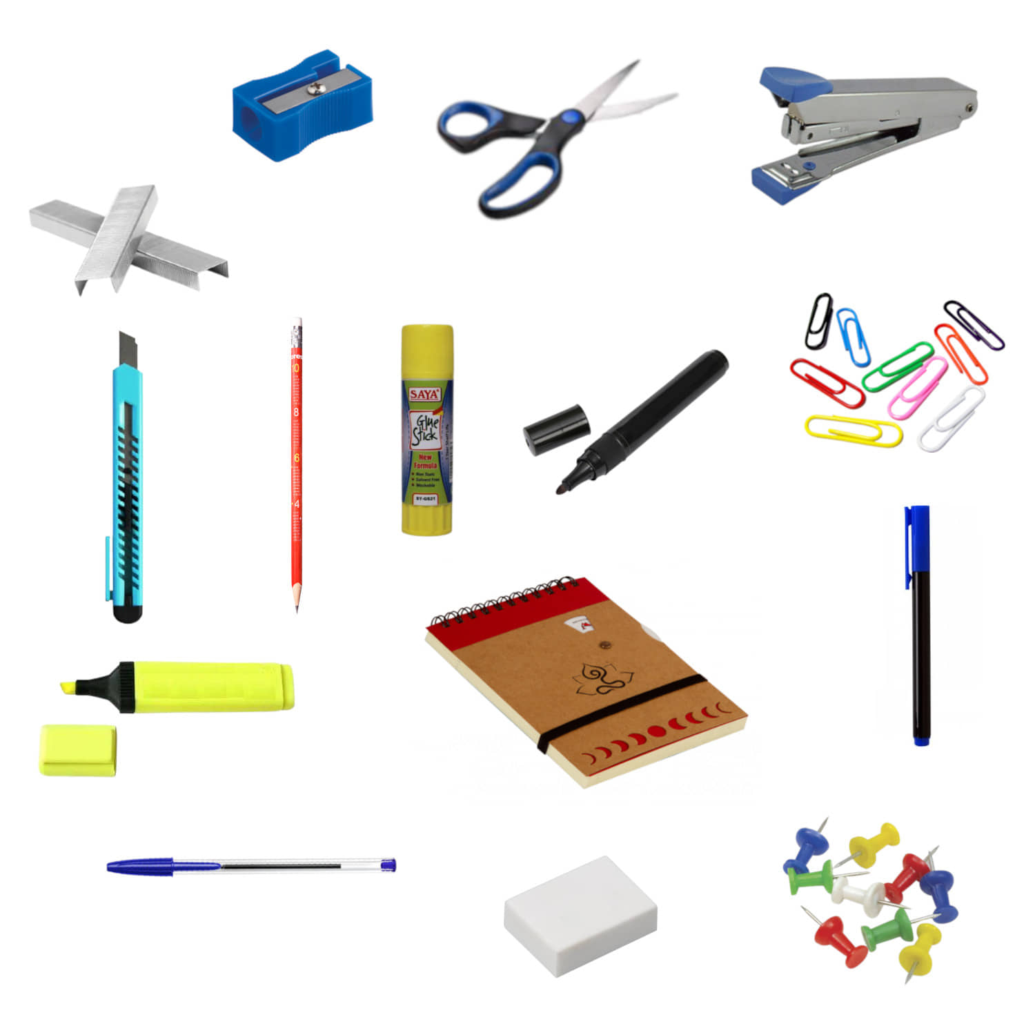 IDYD Art & Craft Set, Stationery Essentials Set for Office and School Project, 15 Pieces Kit