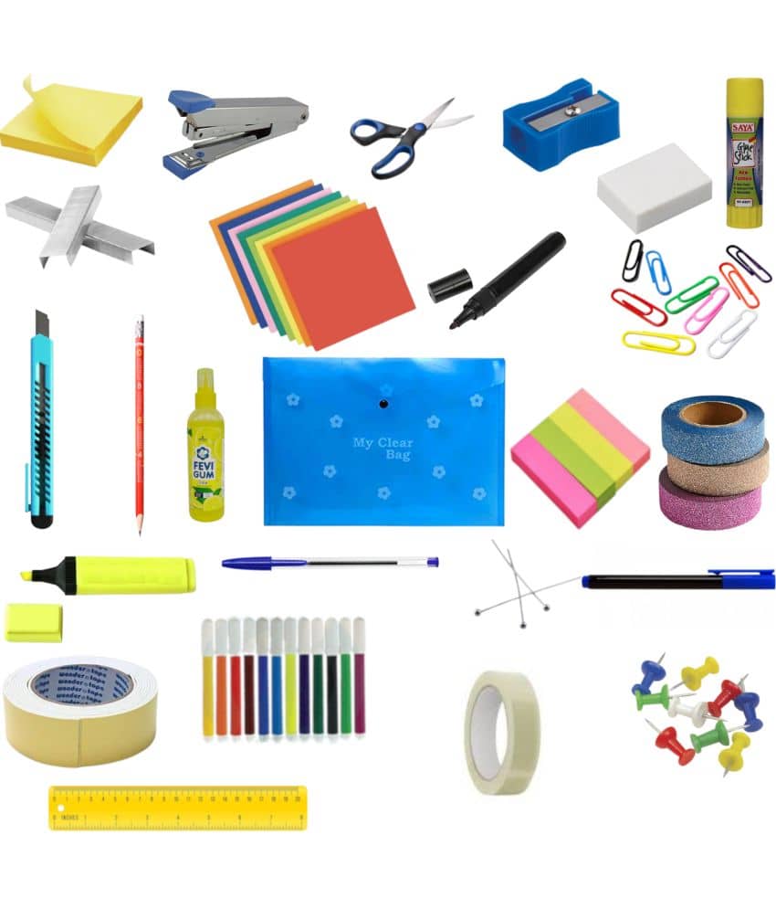 IDYD Art & Craft Set, Stationery Essentials Set for Office and School Project, 25 Pieces Kit