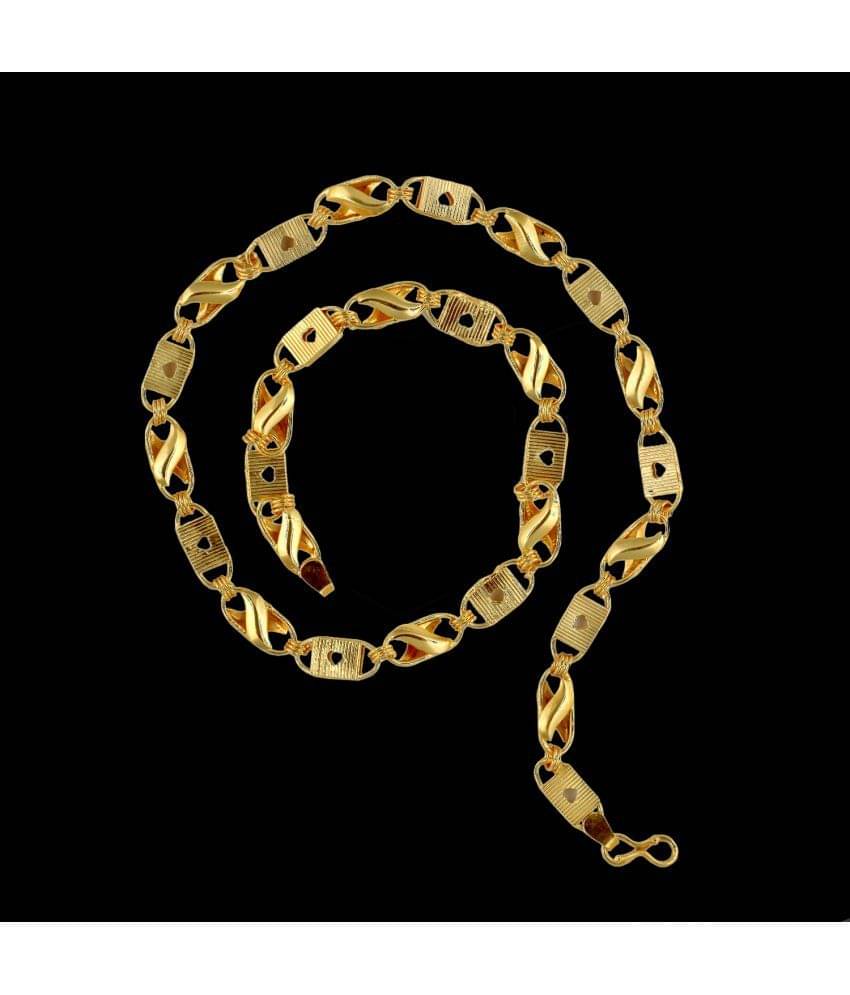    			KRIMO Gold Plated Brass Chain ( Pack of 1 )