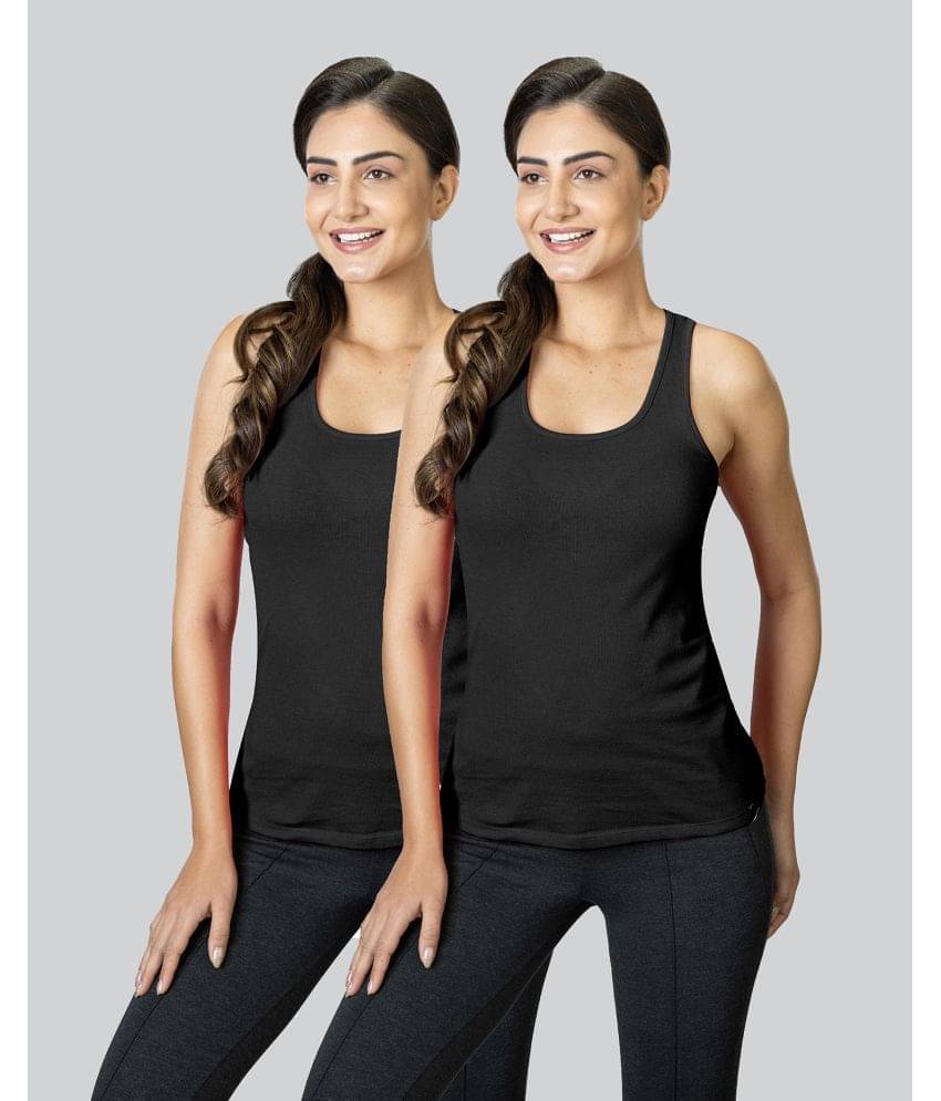 LYRA Cotton Tanks - Black Pack of 2 LYRA Cotton Tanks - Black Pack of 2