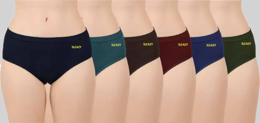Sleazy Pack of 6 Cotton Solid Women's Briefs ( Multicolor ) Sleazy Pack of 6 Cotton Solid Women's Briefs ( Multicolor )