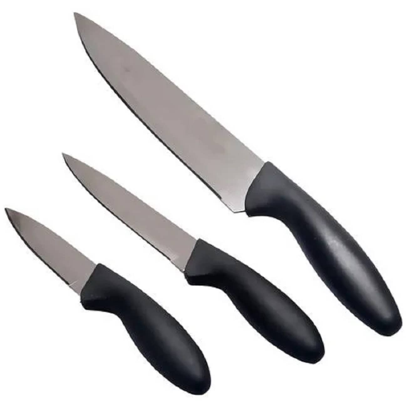 Analog kitchenware - Black Stainless Steel Utility Knife ( Pack of 3 )